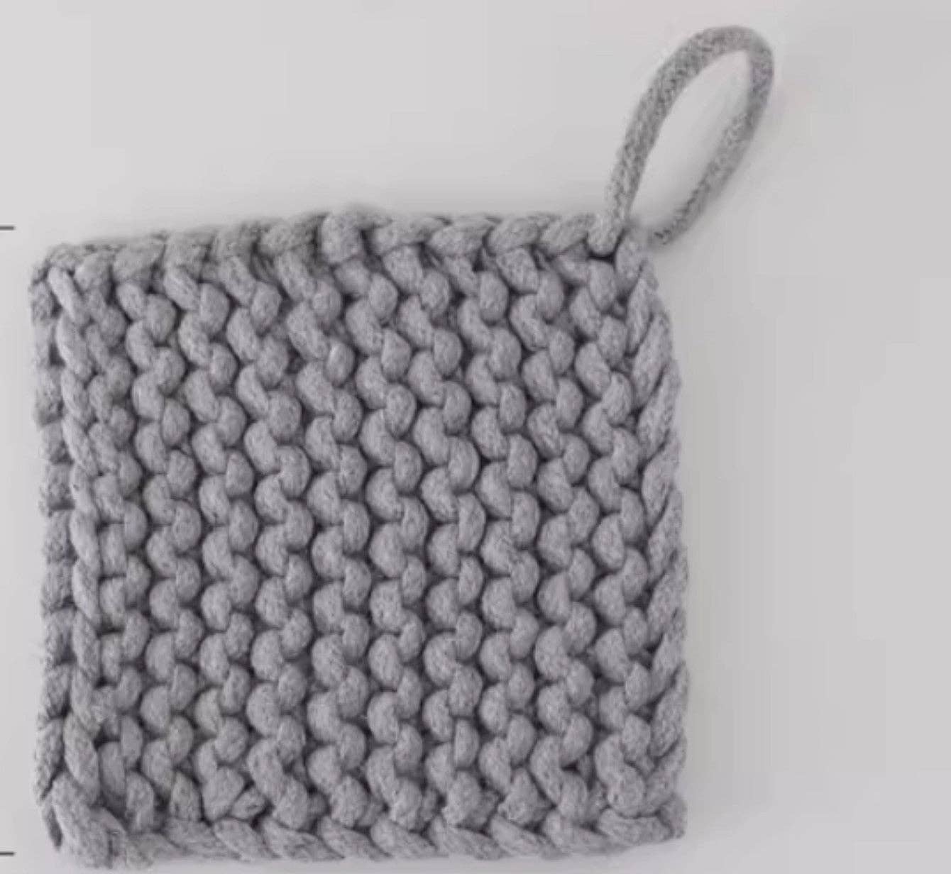 Cotton Crocheted Pot Holder: White Large