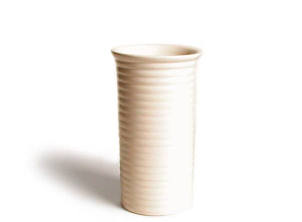 Ringware Vase 11 Inch: White