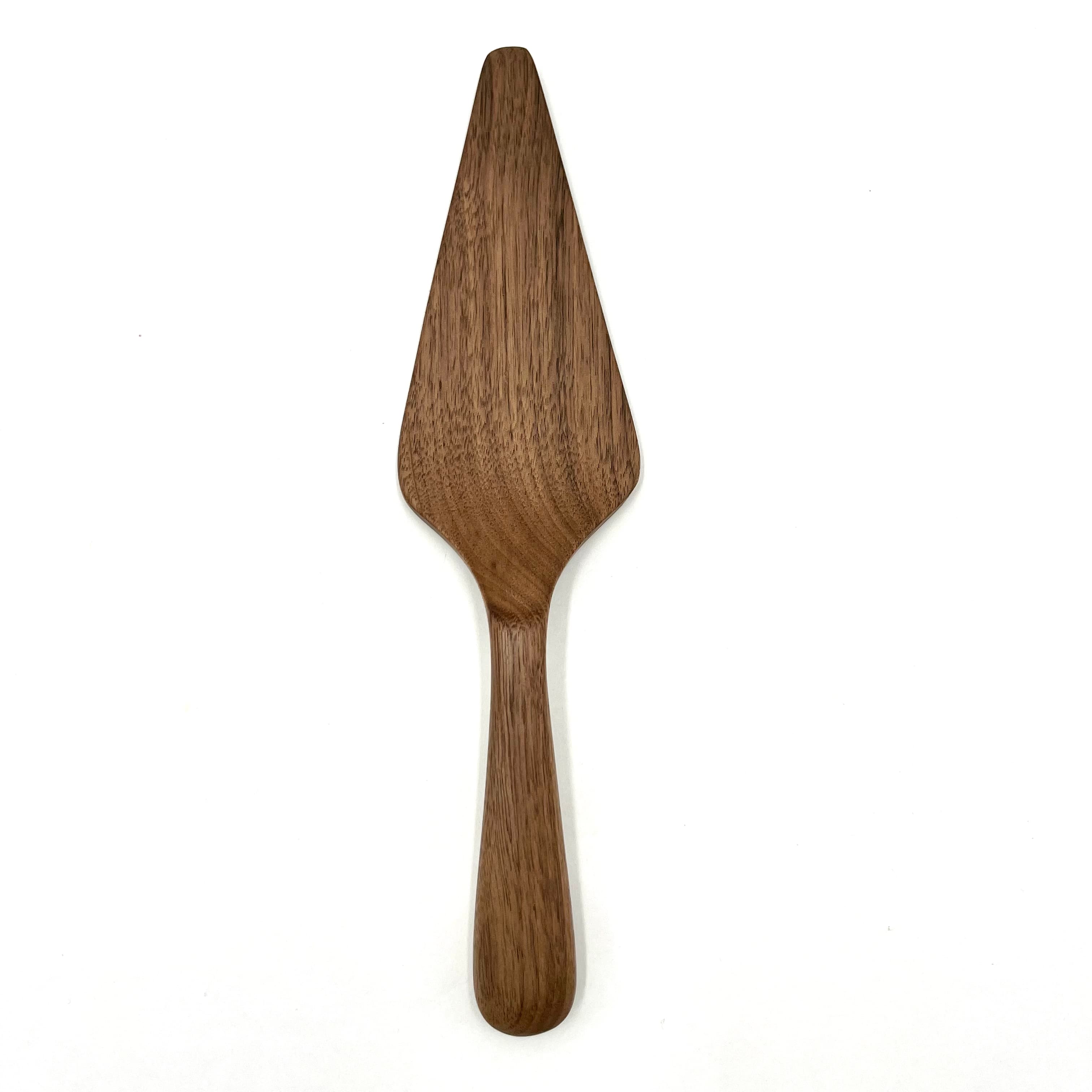 10" Walnut Wood Pie & Cake Server - Kitchen Serving Utensil