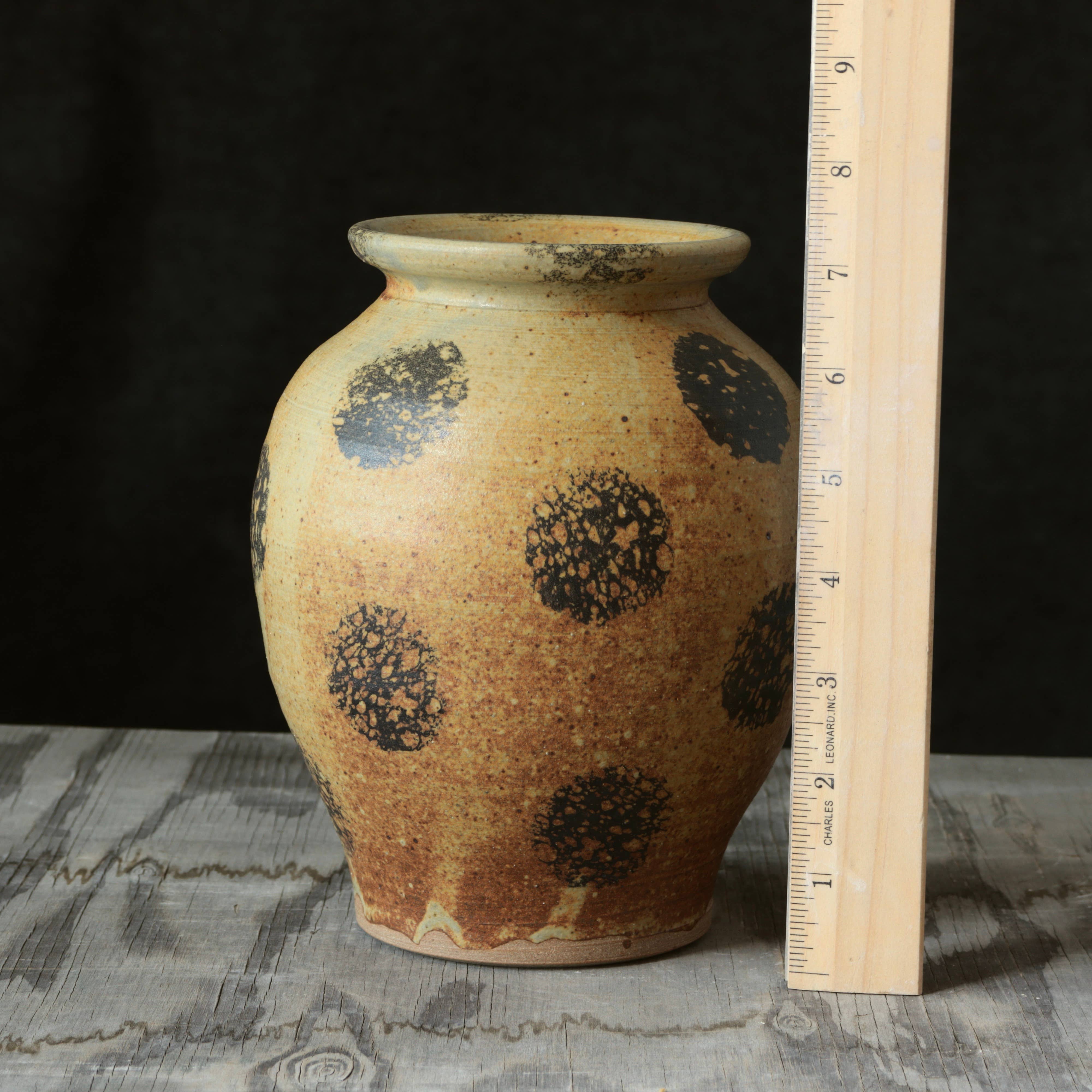 Yellow and Black 7-8" Vase
