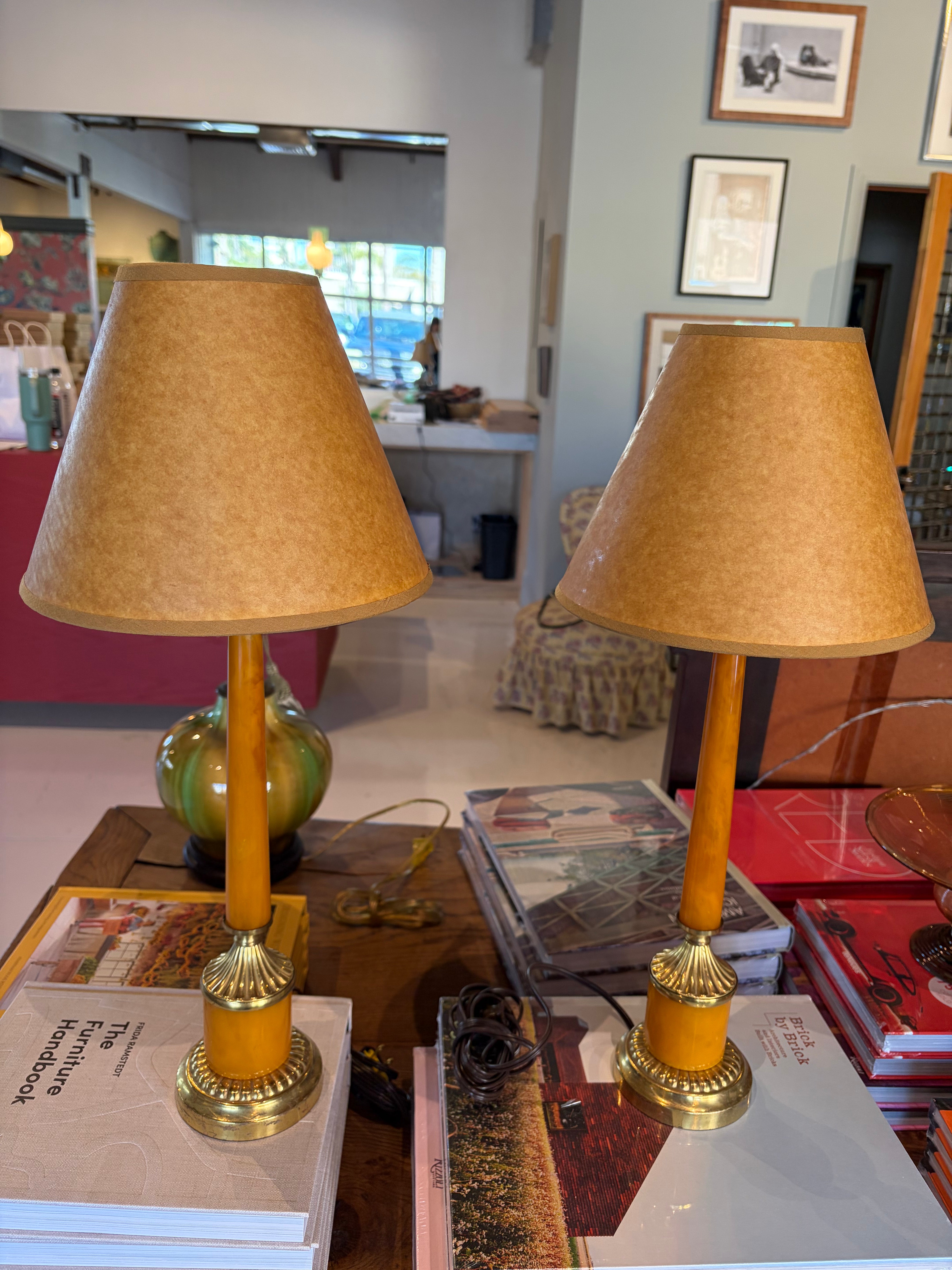 Pair of Glass Table Lamps