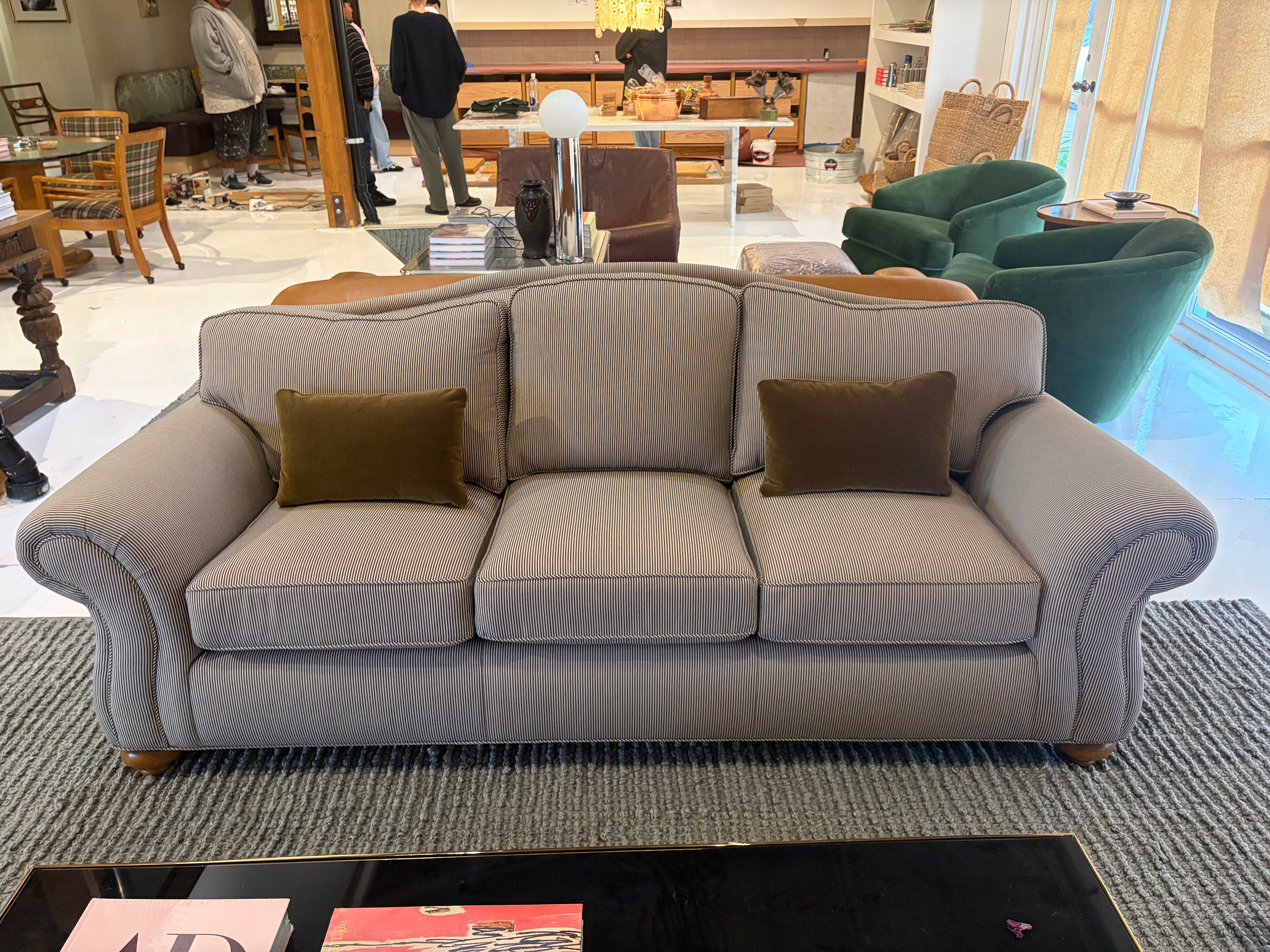 Striped Cotton Canvas Sofa