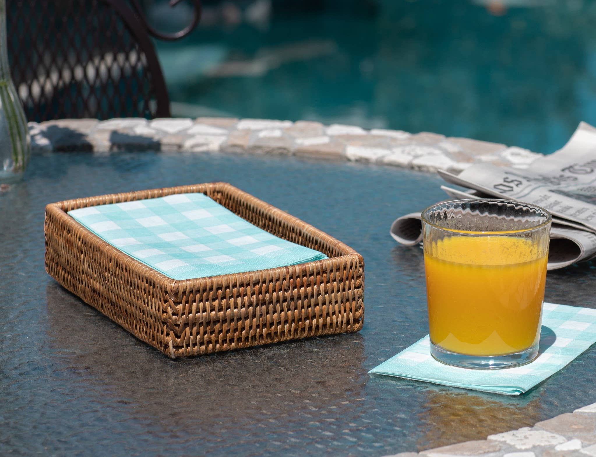 Artifacts Rattan™ Guest Towel - Rectangular Napkin Holder: Tudor Black