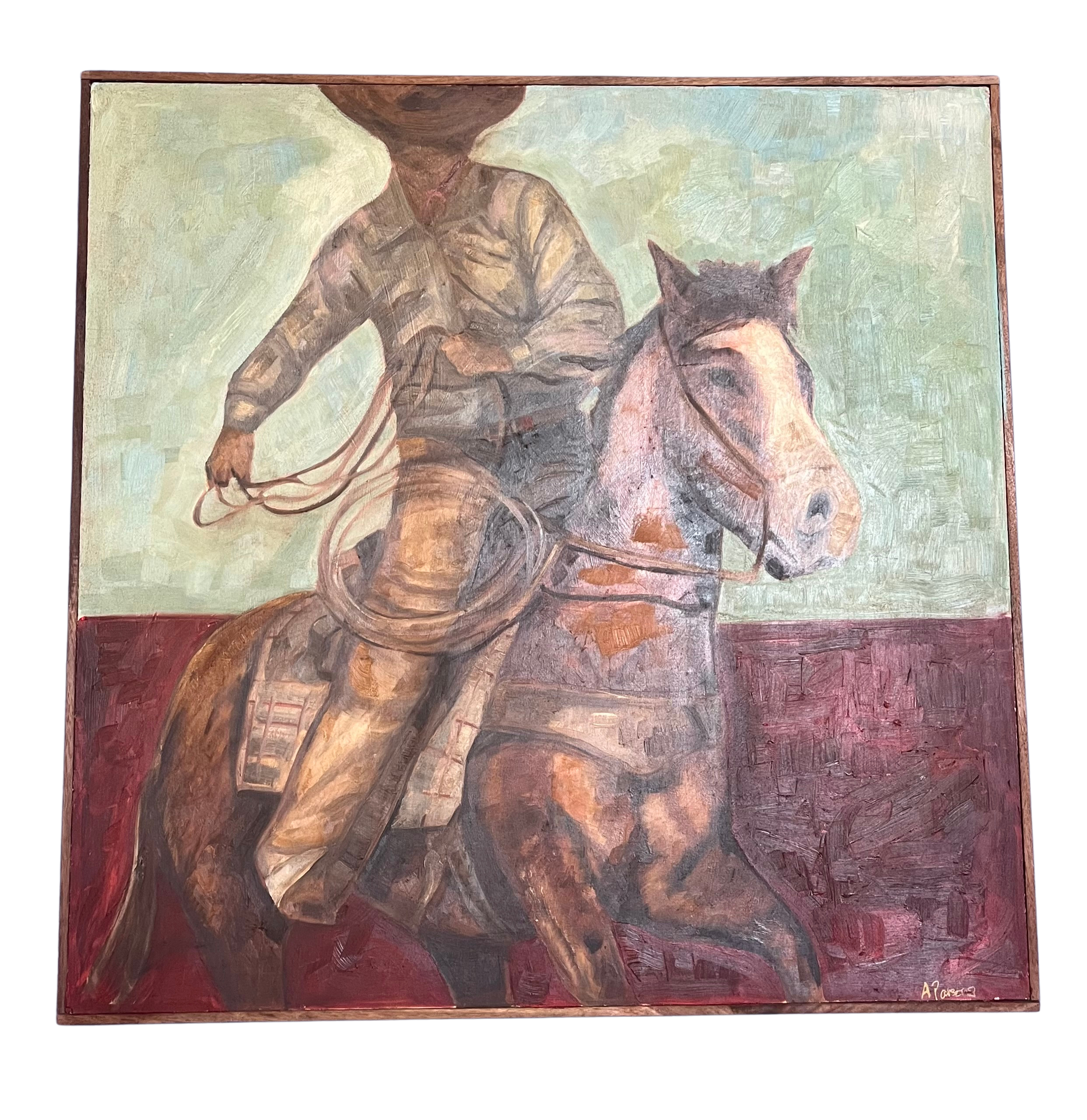 Alison Parsons, Cowboy with Lasso 24”x24”