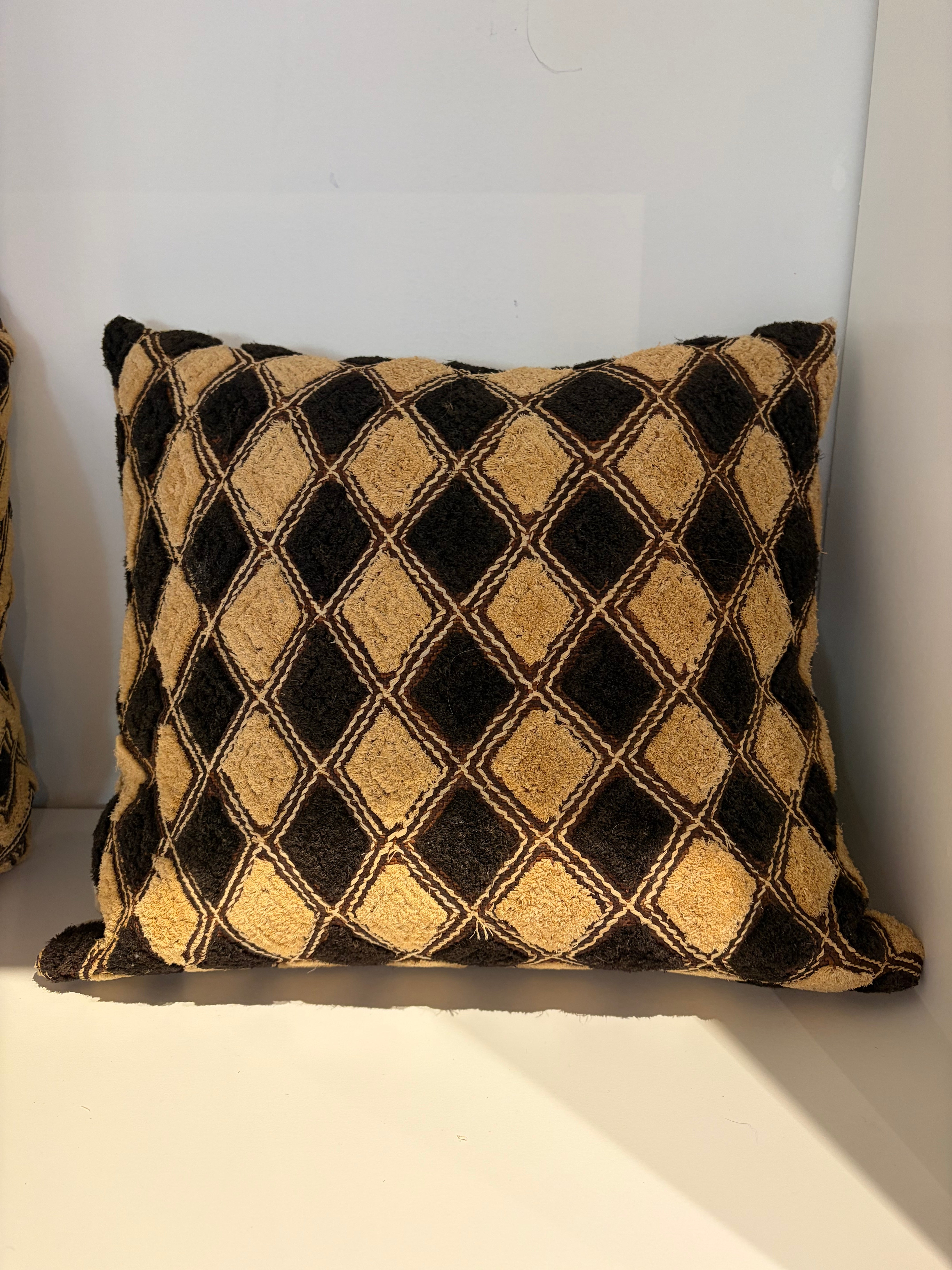 Square African Diamond Cloth Throw Pillow