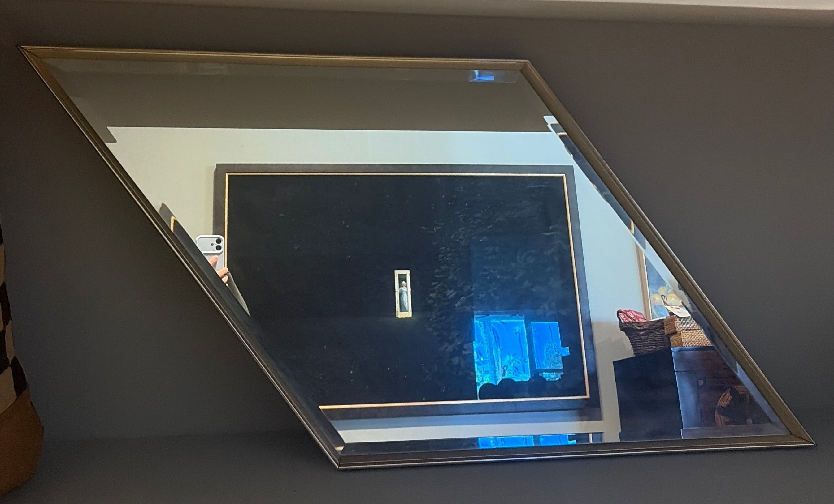 L'Barge Silver Diamond Mirror