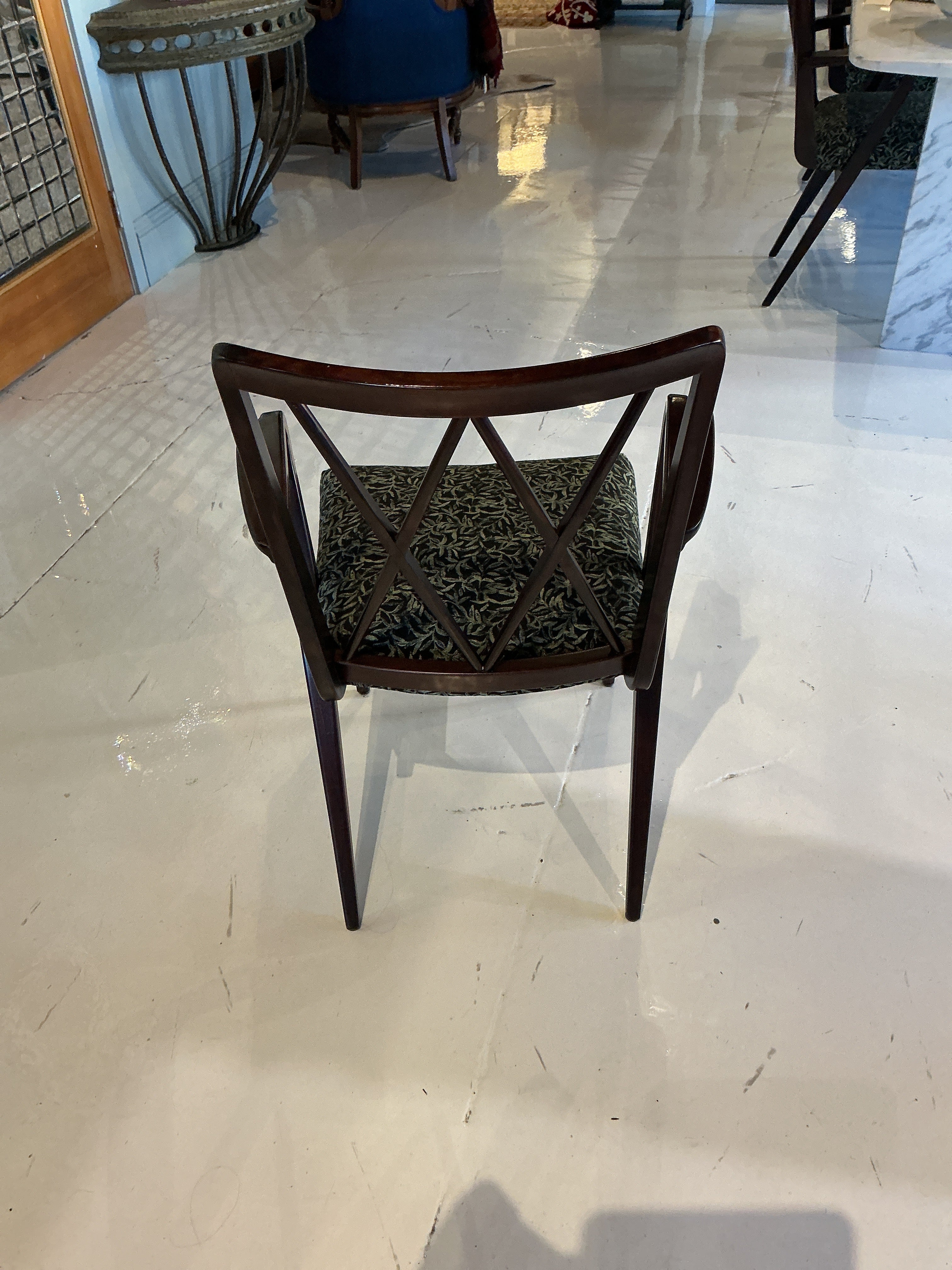 set of 6 mid century diamond back dining chairs A.A. Patijn