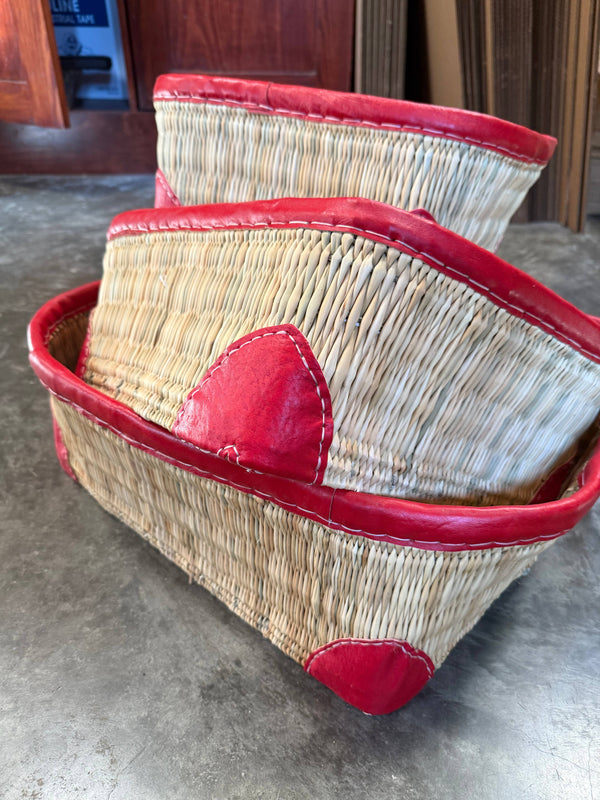 Large Red Trim Storage Basket