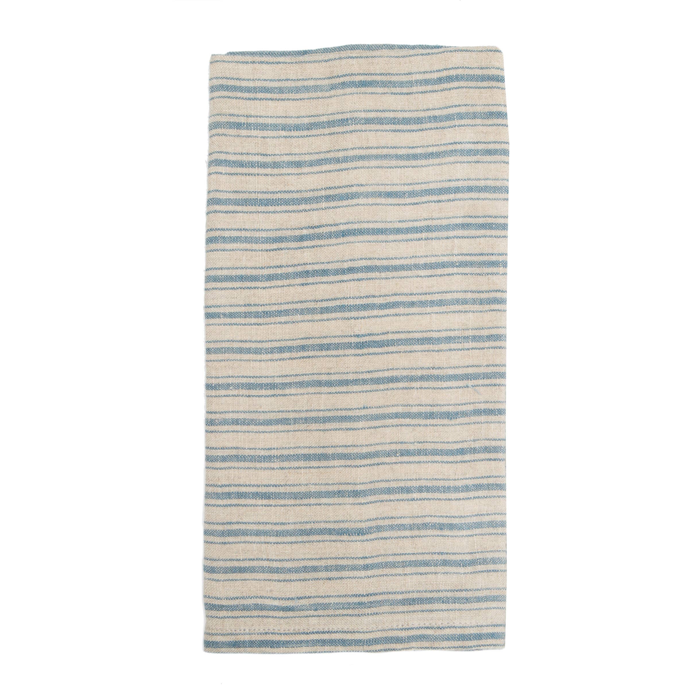 Boat Stripe Linen Natural & Blue Towels 20x30