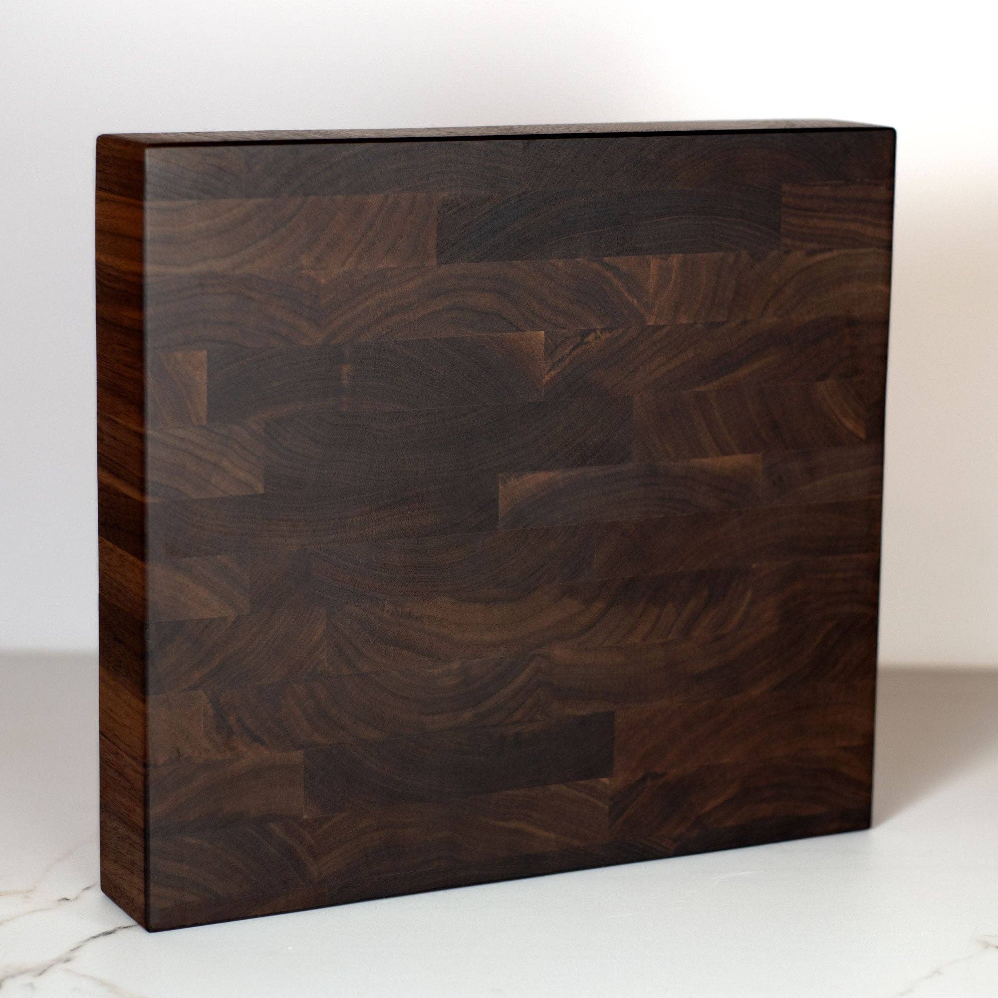 End Grain Square Butcher Block: American Black Walnut