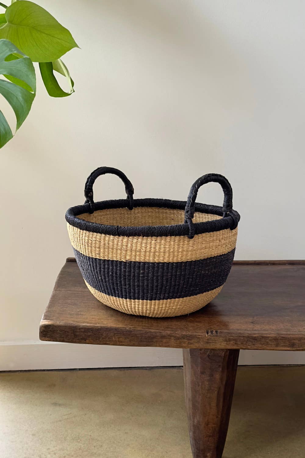 Everything Basket-Natural w/Black Stripe