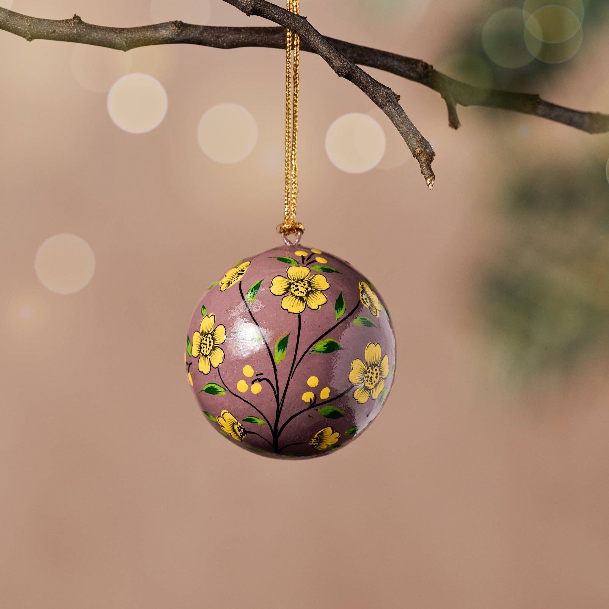 Garam Paper Mache Ball Ornament