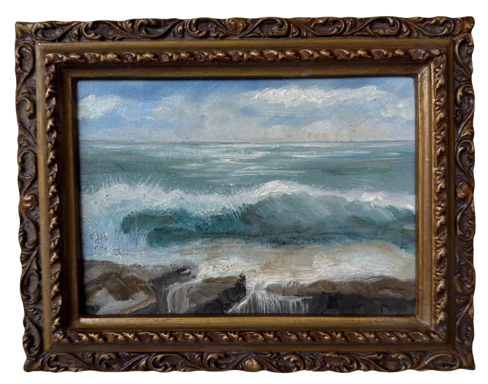 Alison Parson, Ocean in Vintage Frame 9” x 7” (1)