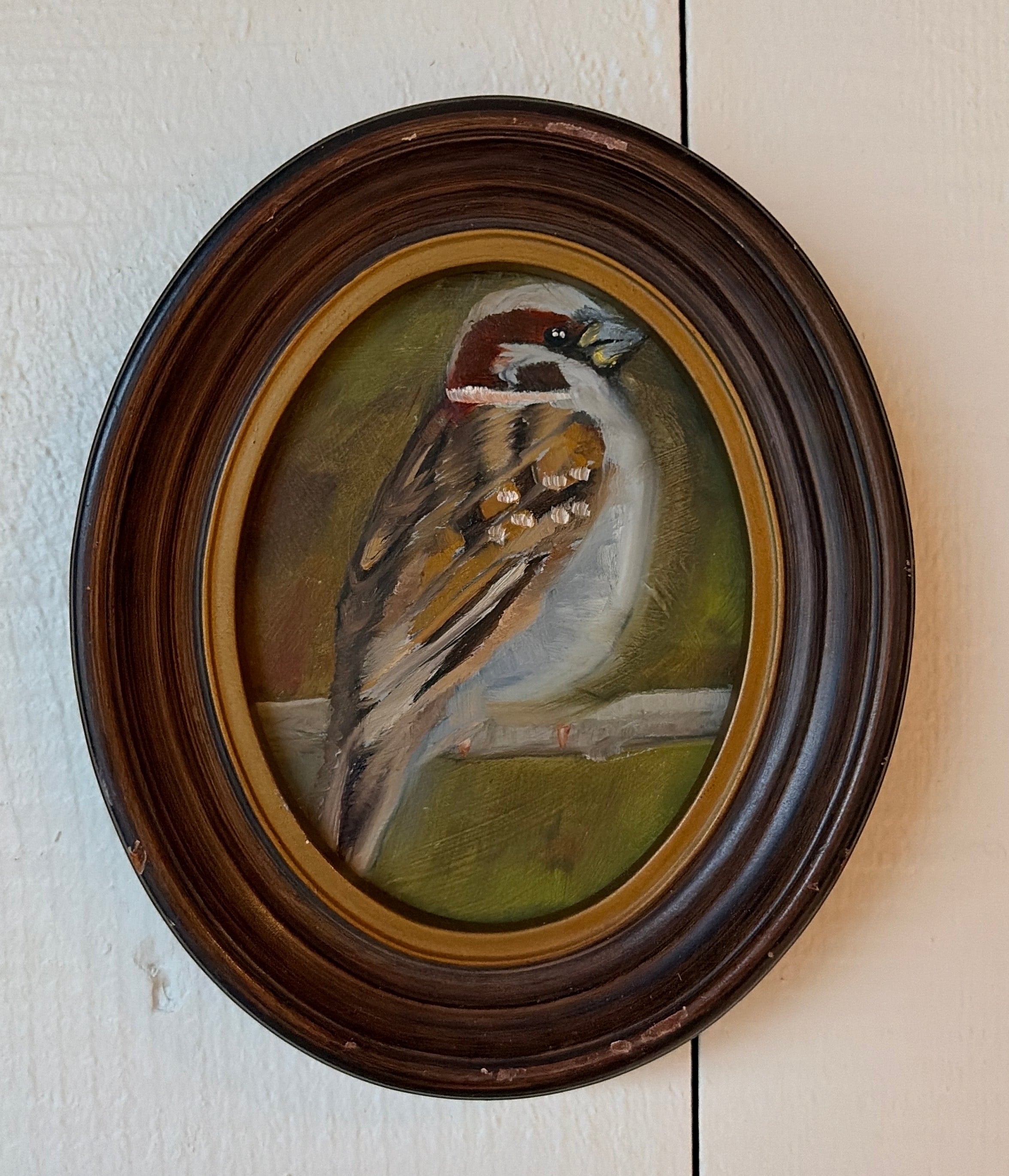 Ali Parsons, Blue Bird in Oval Frame 6”x5”