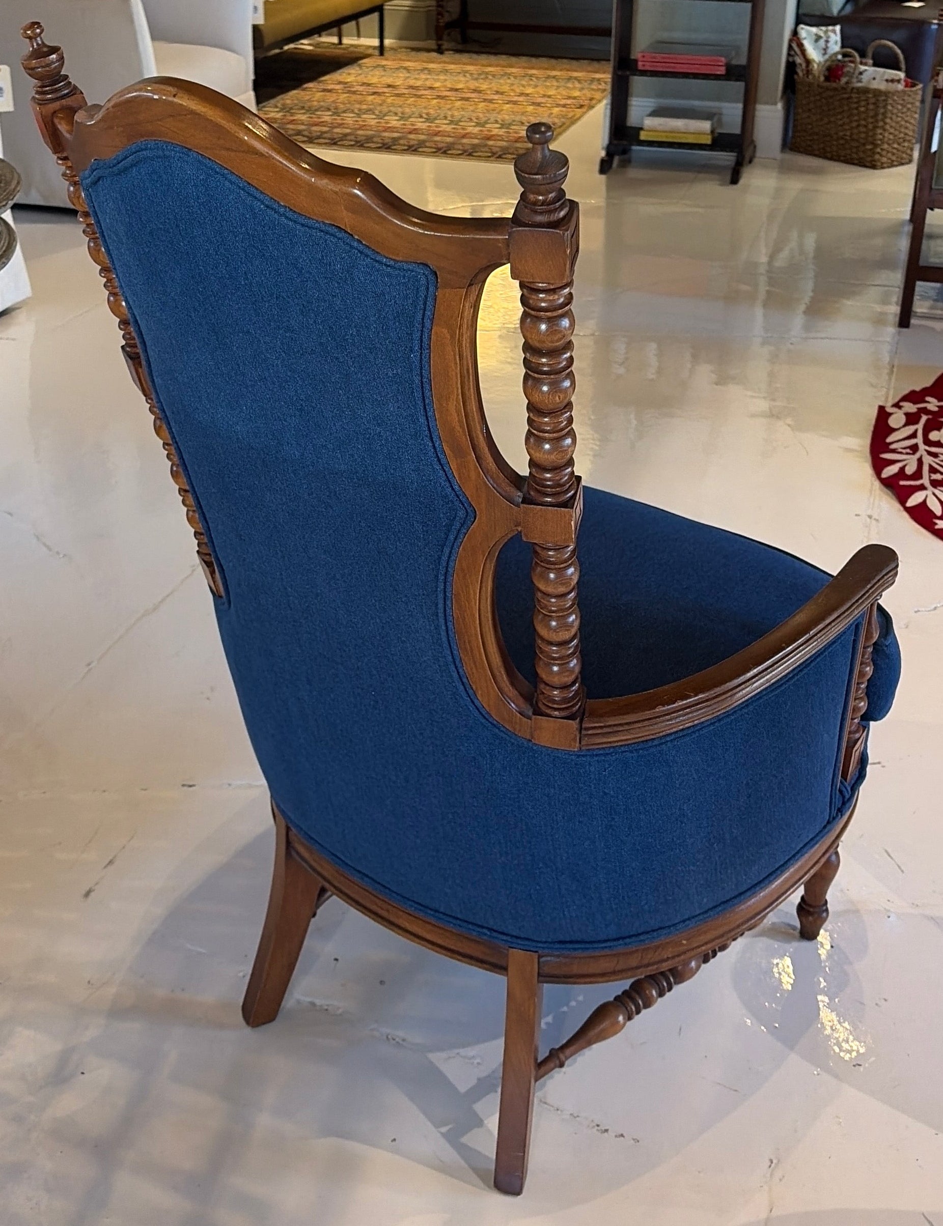 English Spindle Denim Chair