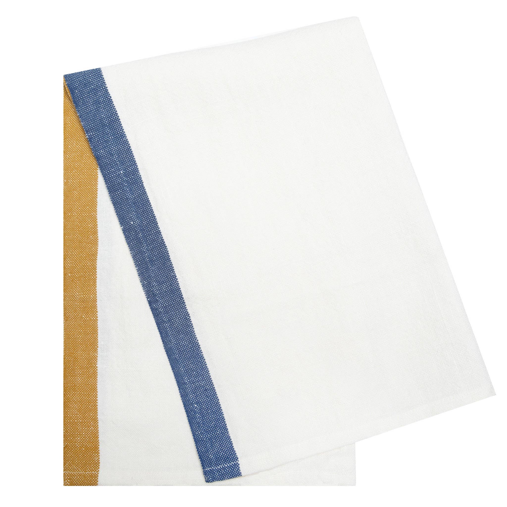 Paris White - Blue/Mustard Tea Towels 20x30 - Set of 2