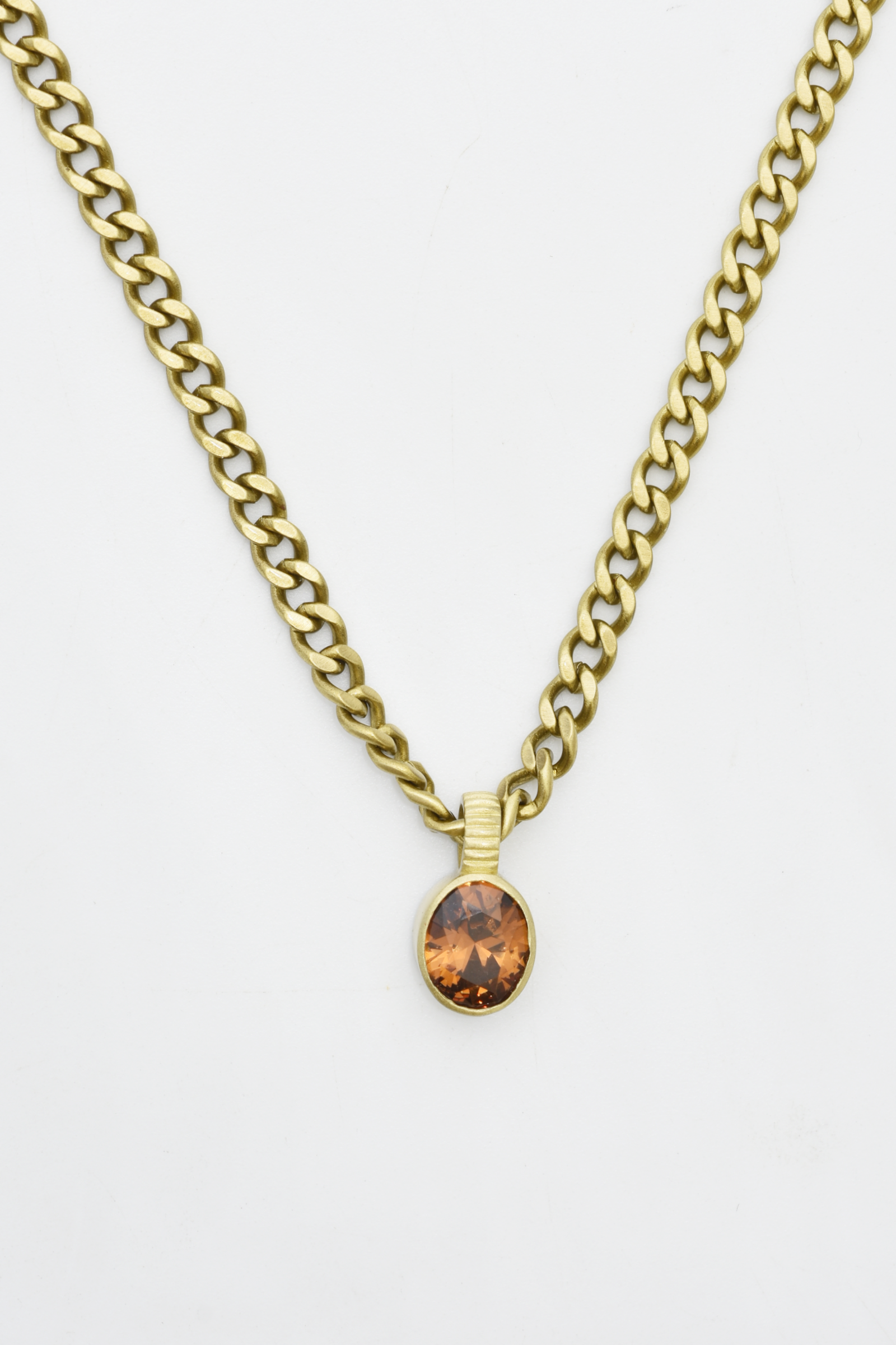 Smoky Quartz Pendant Necklace Chain: Chain with pendant