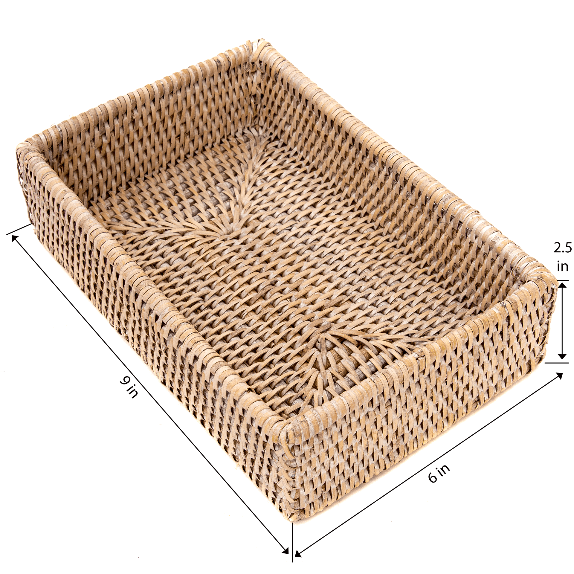 Artifacts Rattan™ Guest Towel - Rectangular Napkin Holder: Tudor Black