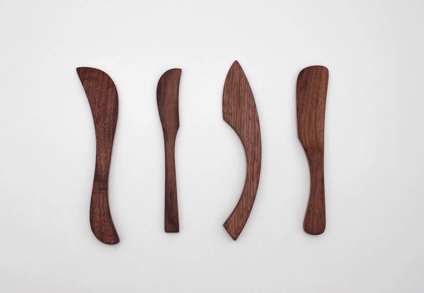 6’’ Walnut Wood Spear Spreader - Handmade Serving Utensil