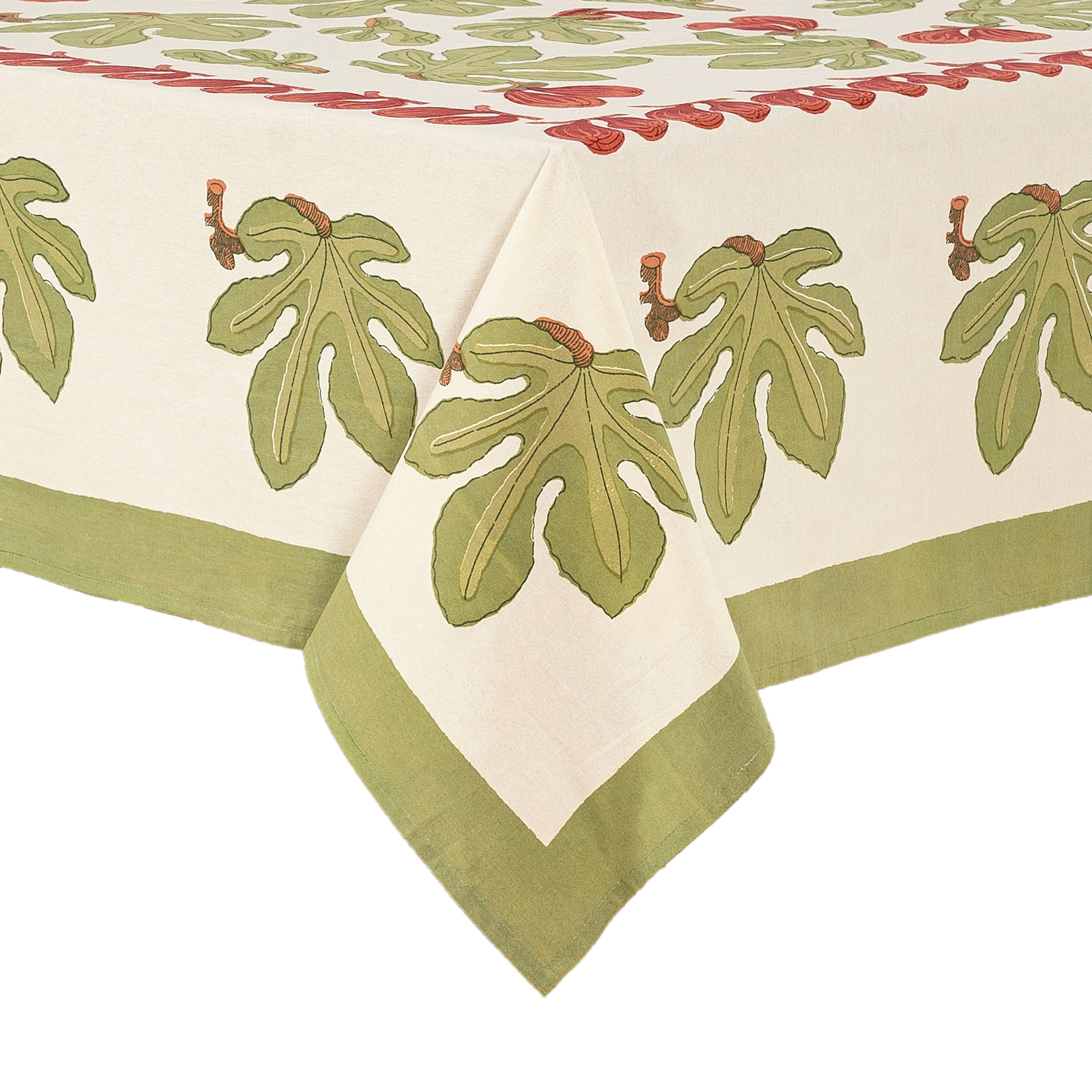 Fig Red& Green | French Tablecloths: 59" x 59"