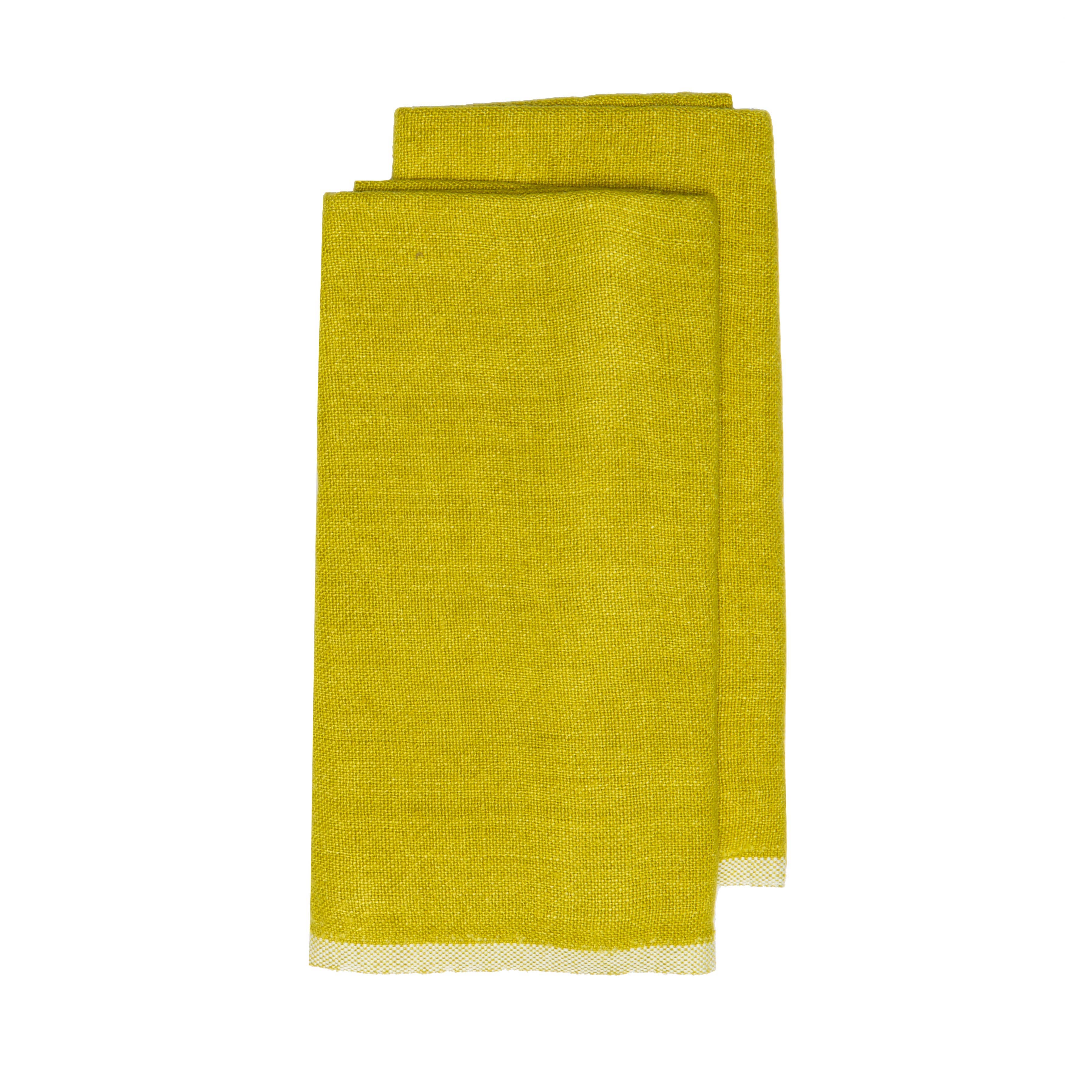 Chunky Linen Lime Towels 20x30