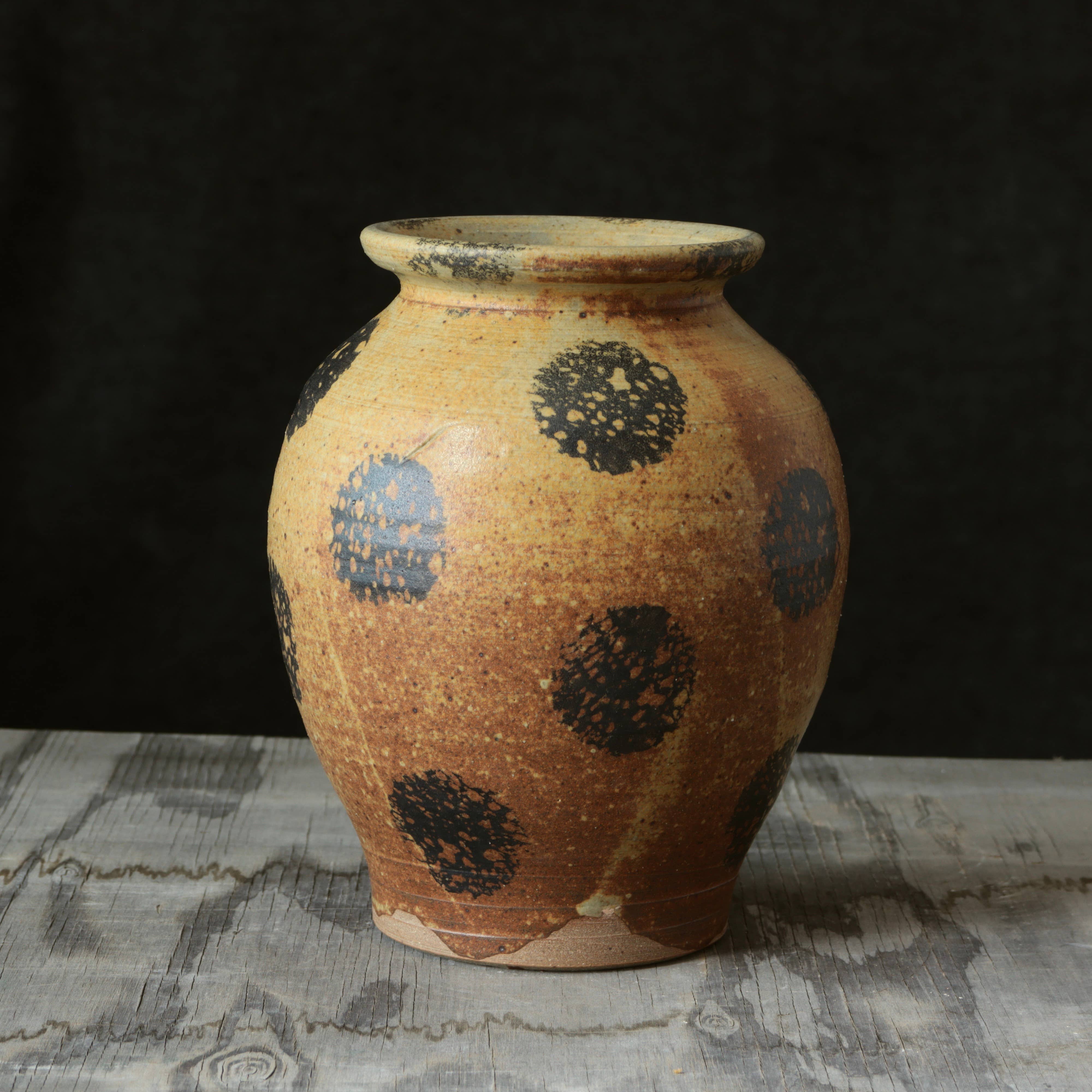 Yellow and Black 7-8" Vase