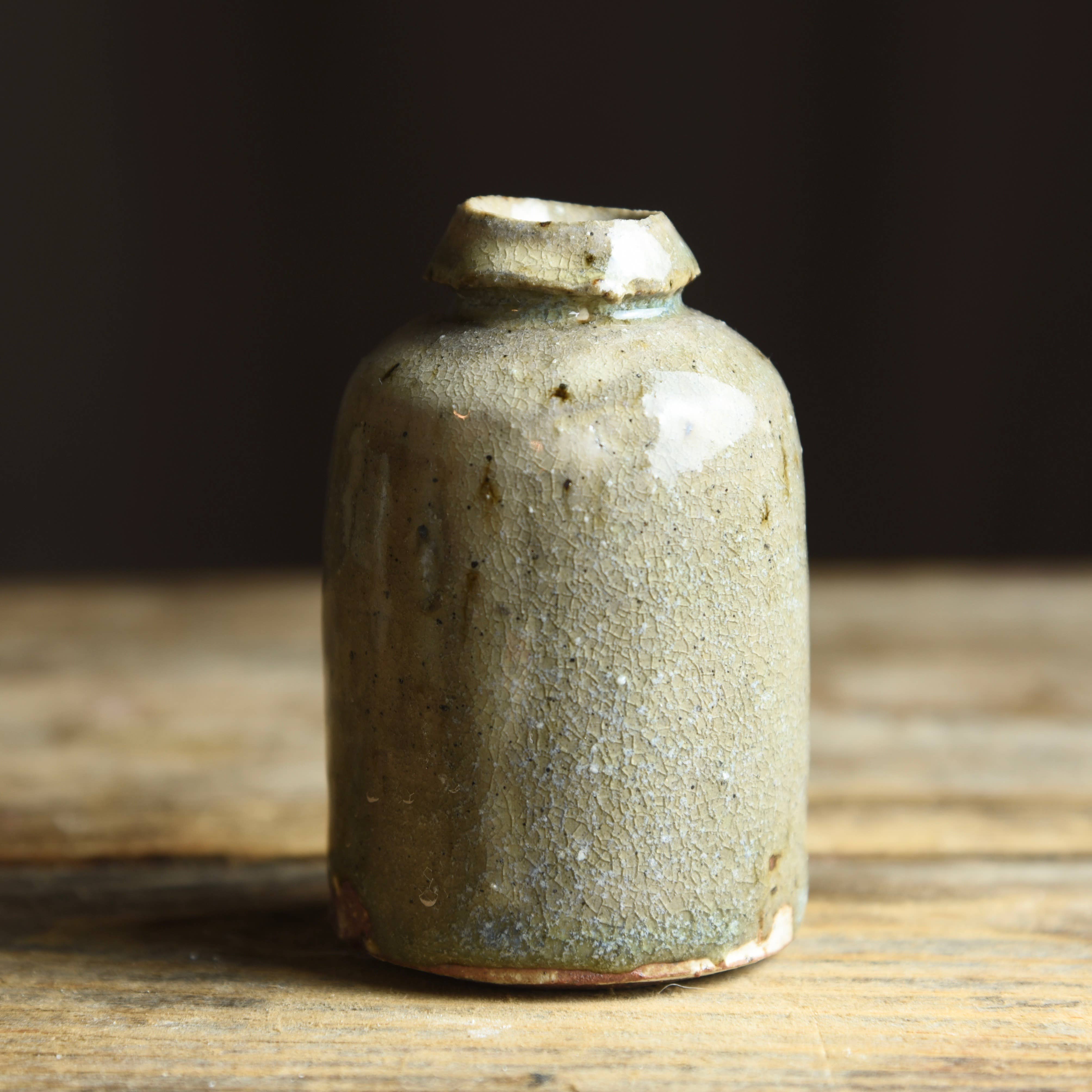 Wild Clay Bud Vase in Ash Glaze