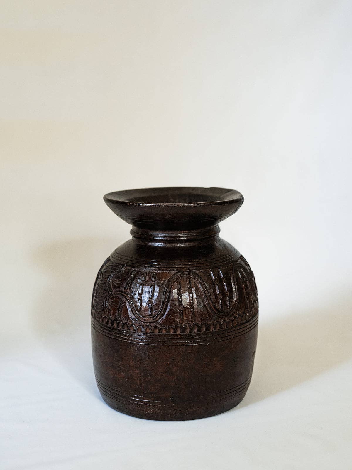 Carved Wood Vase