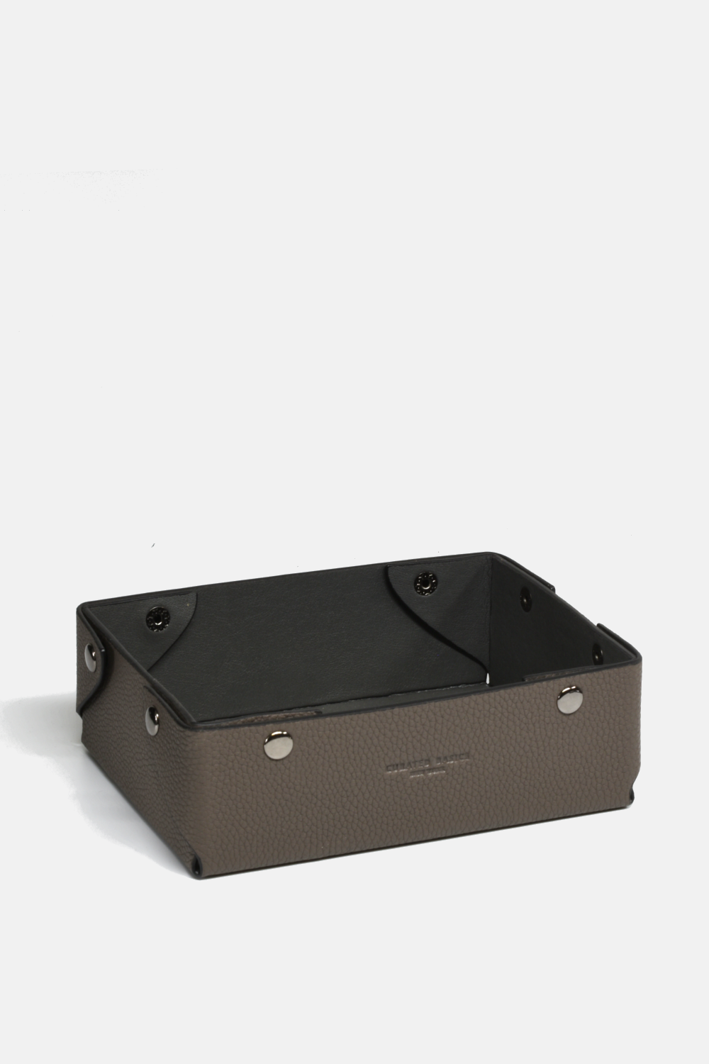 Catch-All Leather Tray: Grey Pebble