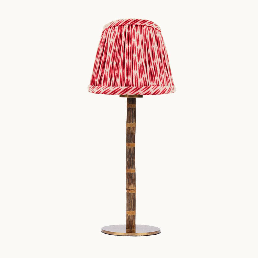 Red cordless Bamboo table lamp – Rechargeable lighting