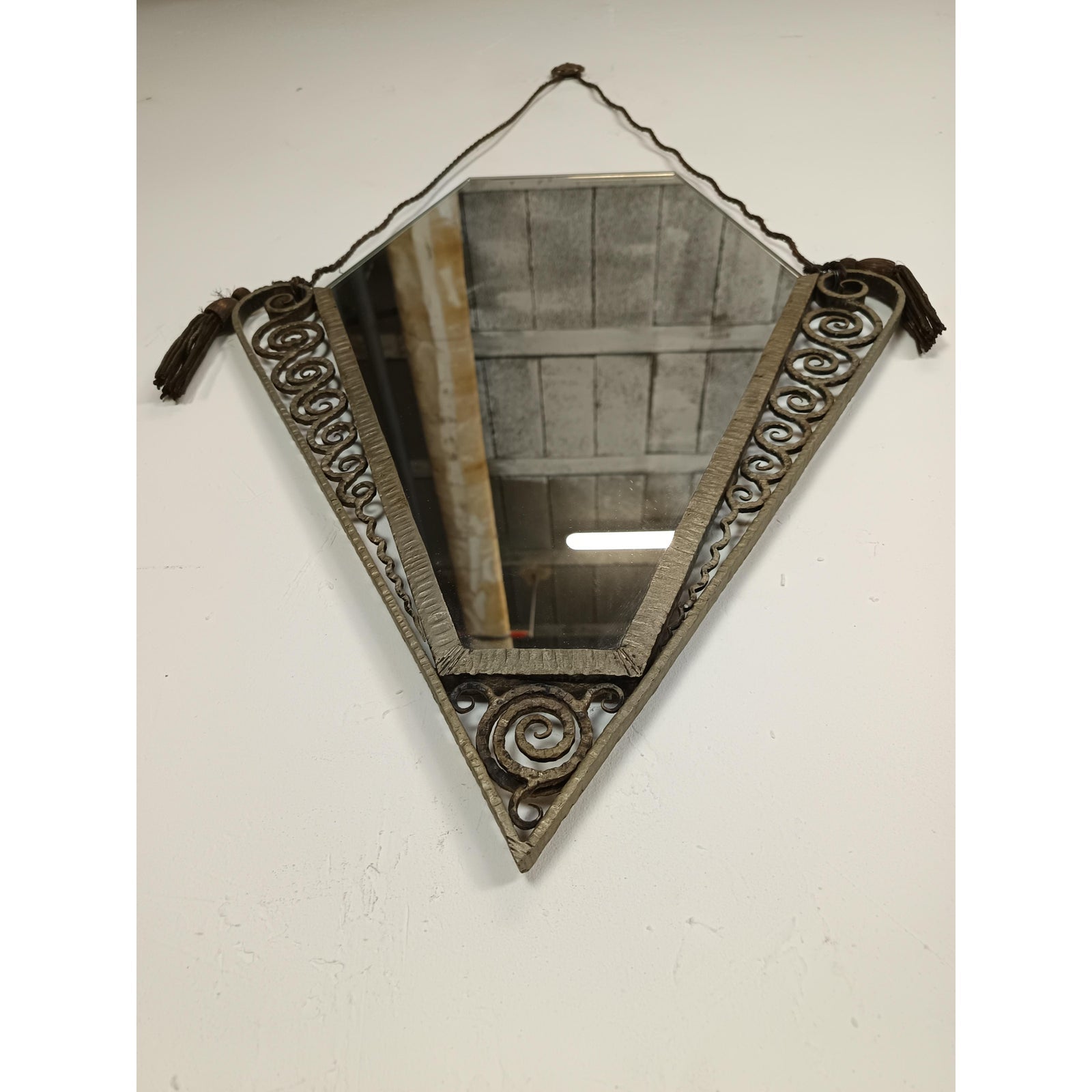 Art Deco Wrought Iron Mirror, 1920 France