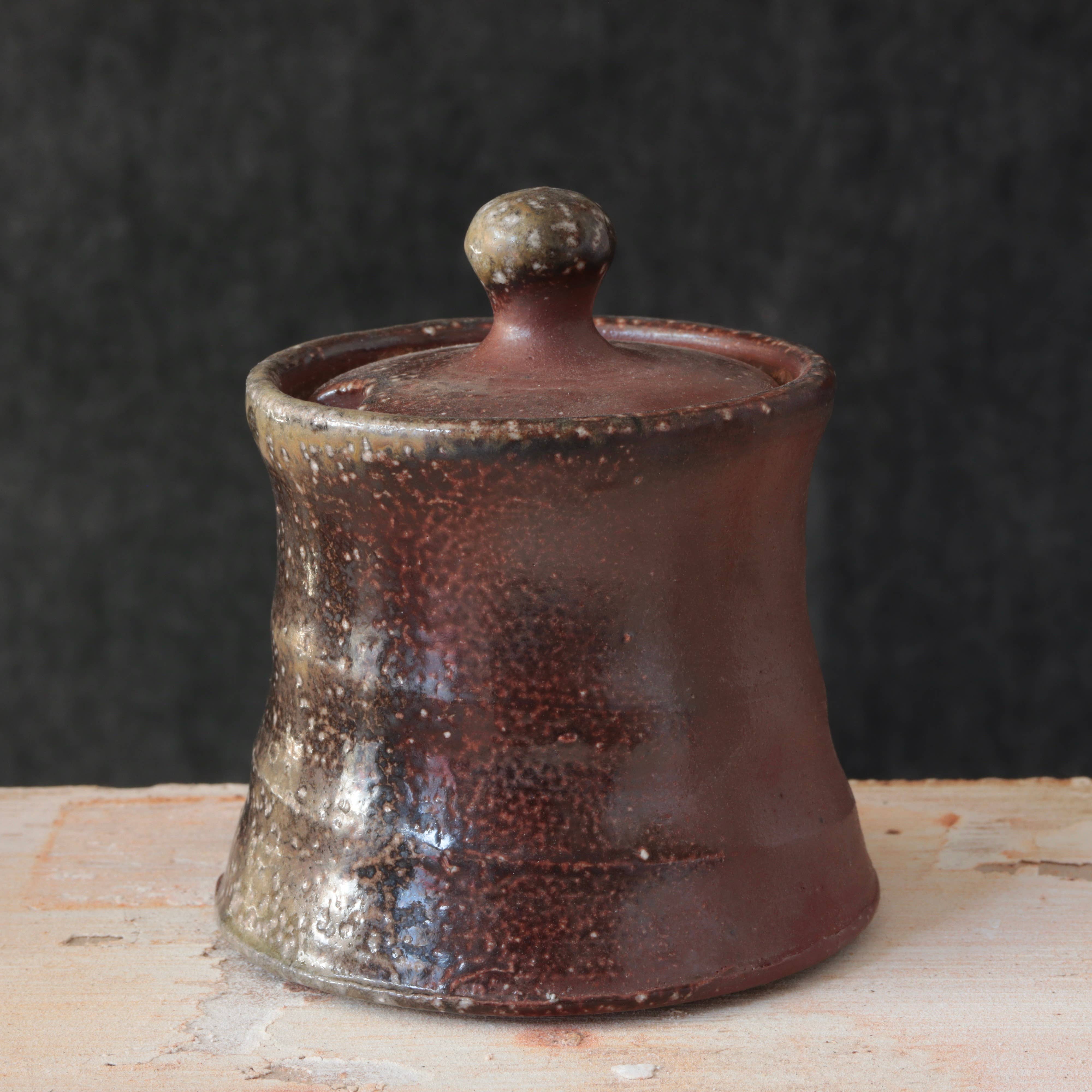 Soda-Fired Sugar Jars Hourglass Shape Dark 