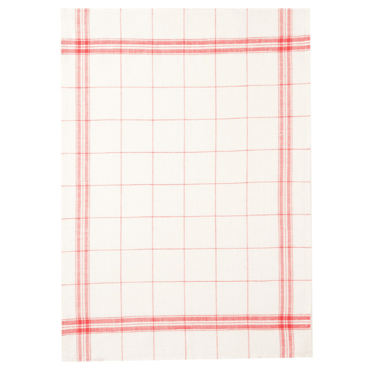 Coucke Red Checker Tea Towel (95% linen and 5% cotton)