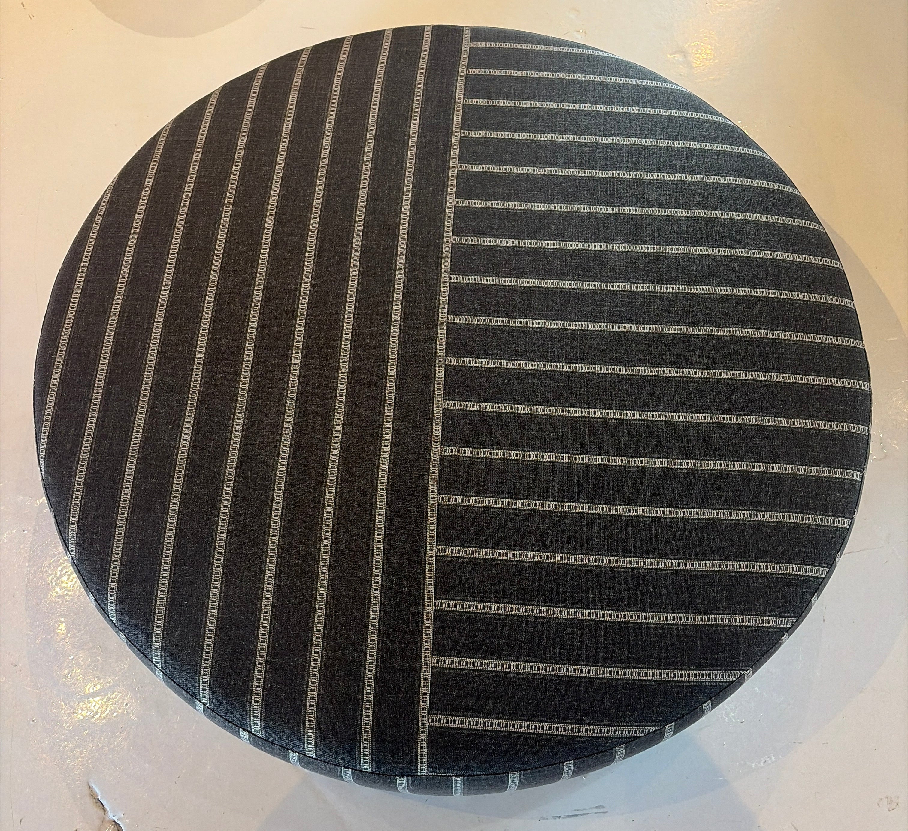 Prairie Ottoman Dark Stripe