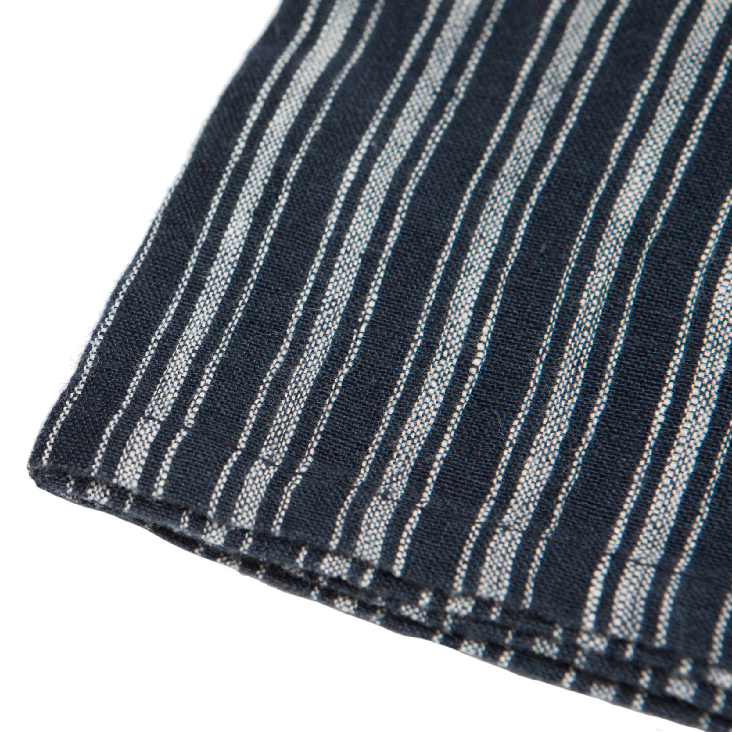 Boat Stripe Linen Indigo & White Napkins 20x20 - Set of 4: Indigo/White