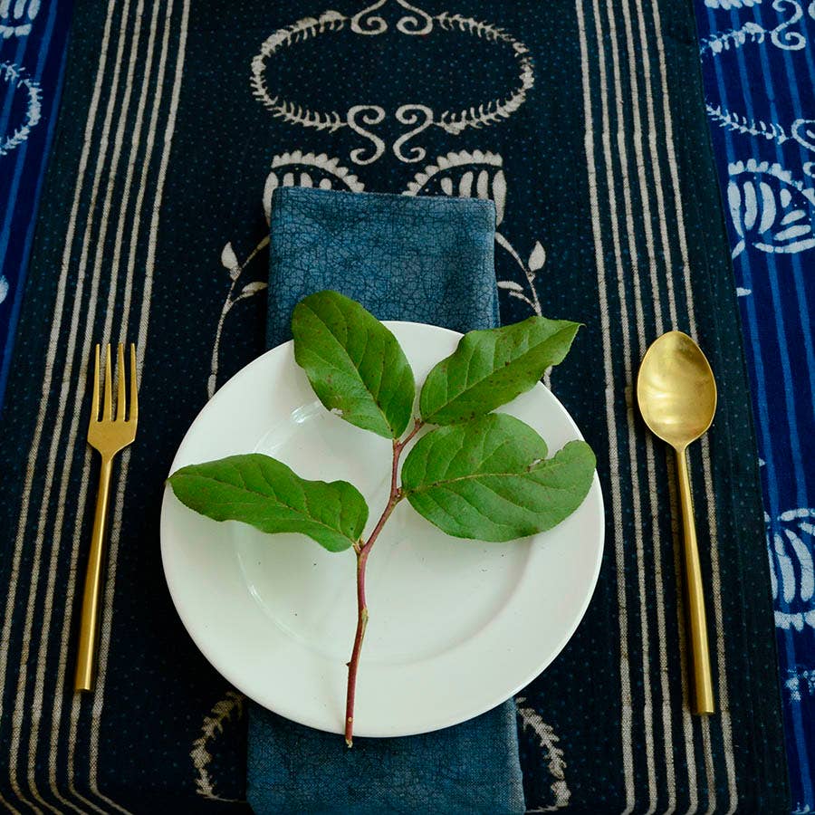 Black & White Table Linens Cotton Table Runner - Danya