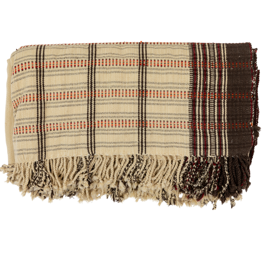 BK Shell/Espresso Handwoven Bedspread: Twin