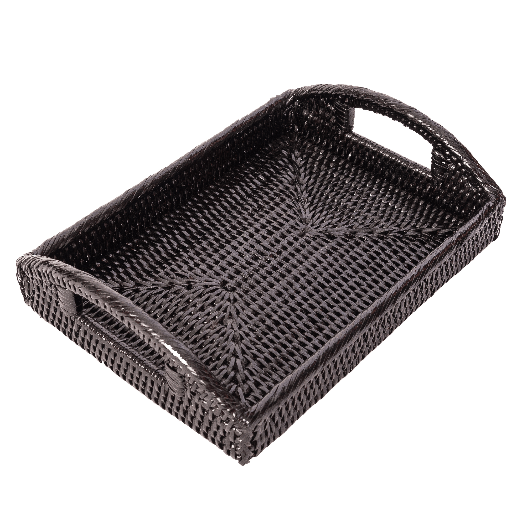 Artifacts Rattan™ Rectangular Vanity Tray With High Handles: Honey Brown