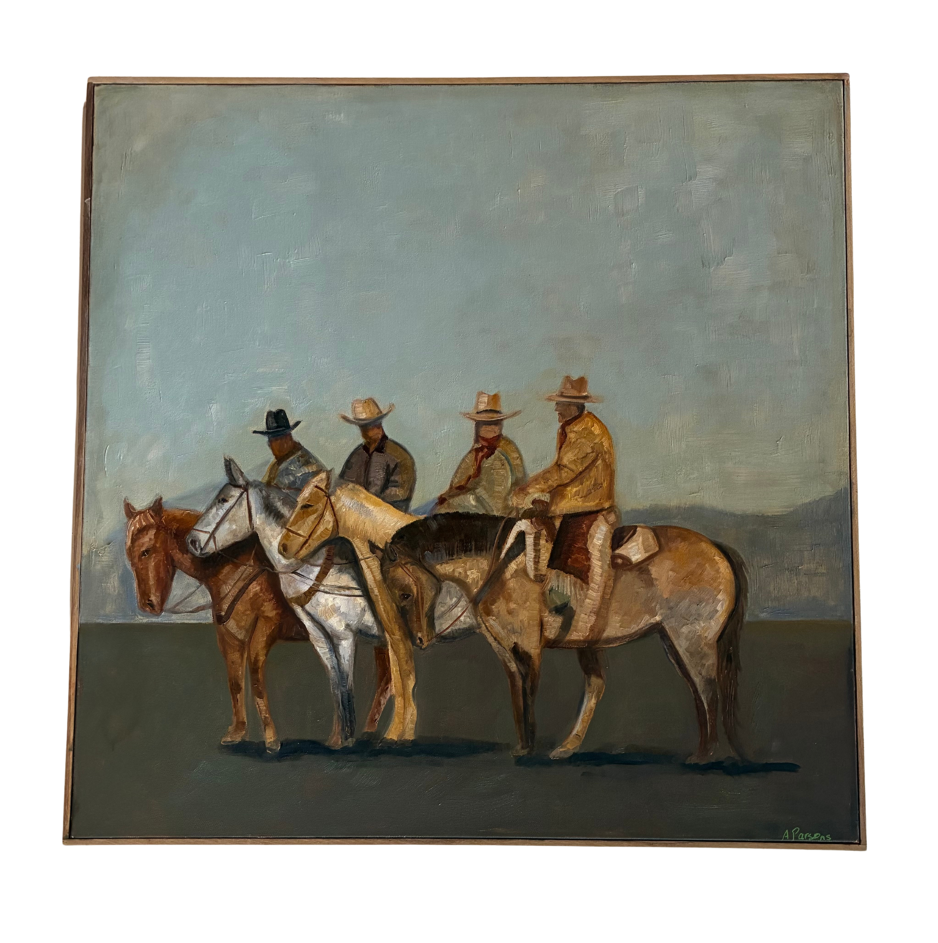 Alison Parson Four Cowboys Painting