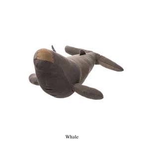 VINTAGE FABRIC STUFFED ANIMAL: Whale