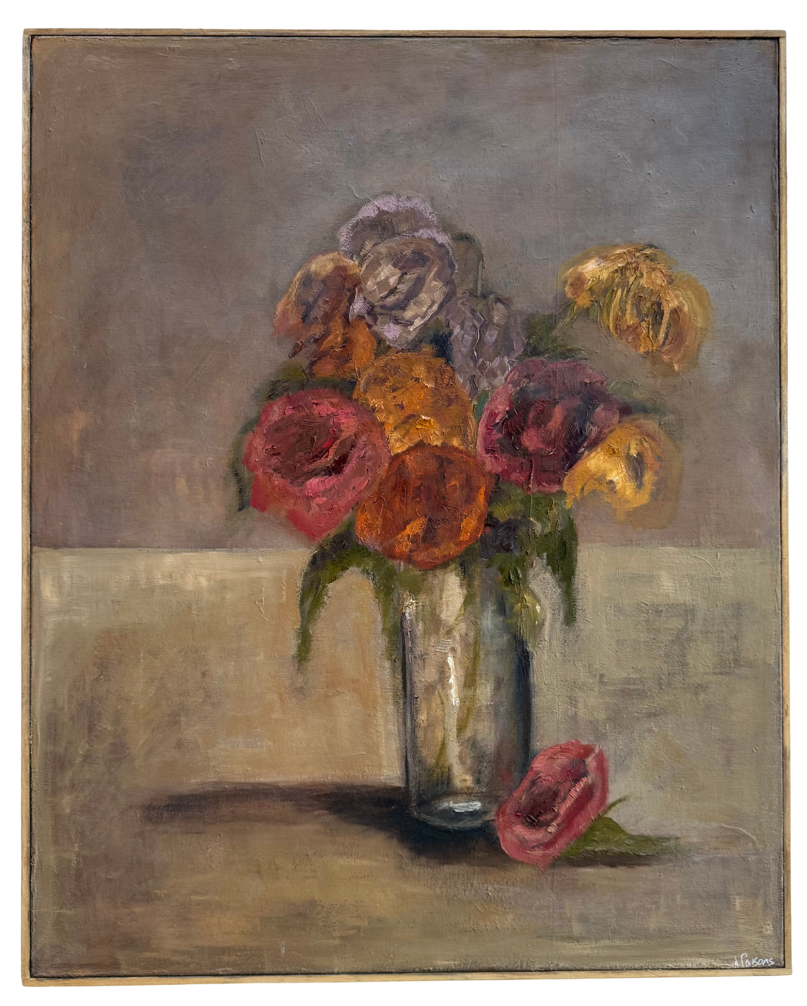 Alison Parsons, Bouquet Grey Background 30.5” x 24.5”