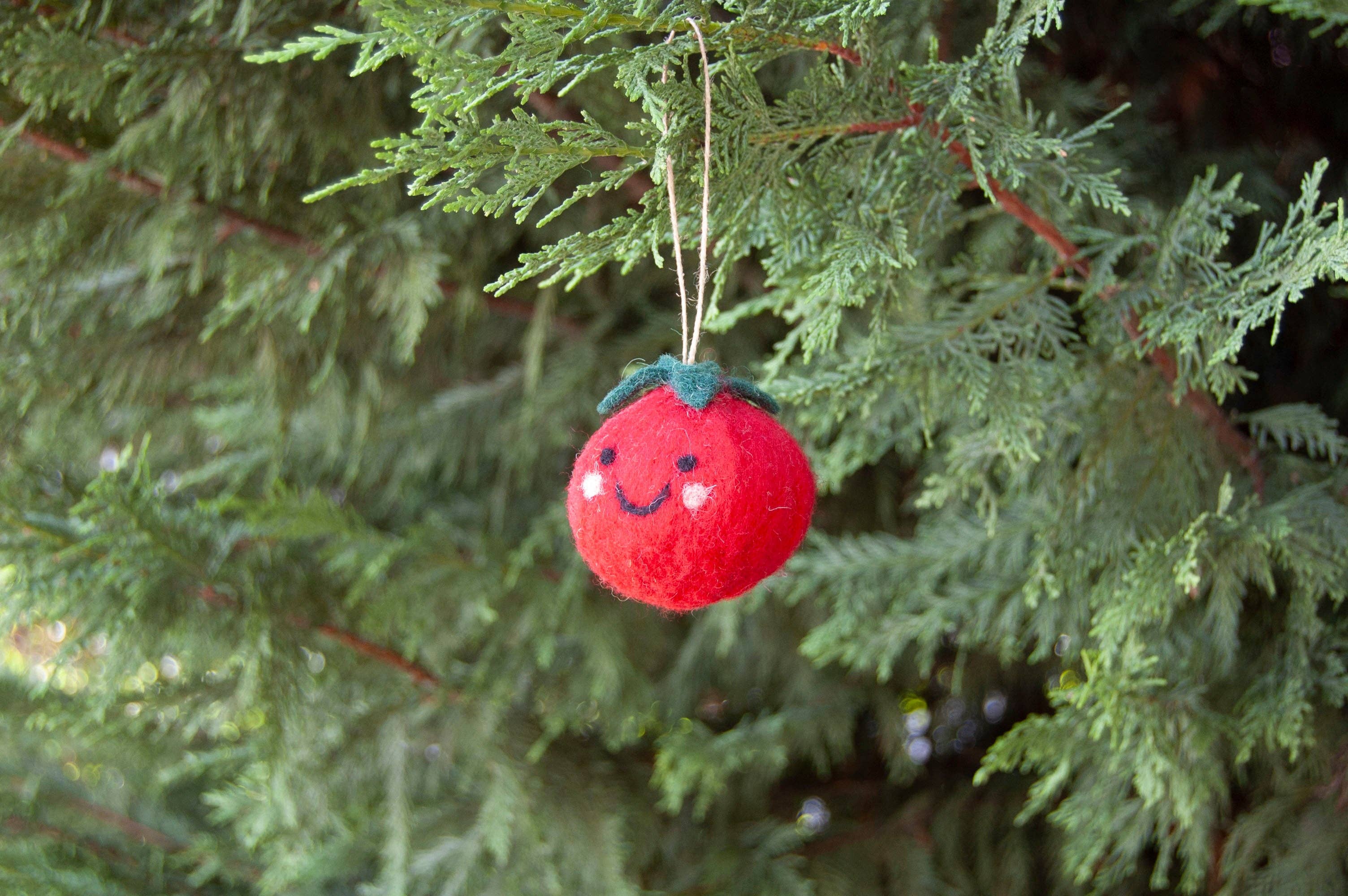 Tammy Tomato Felted Ornament