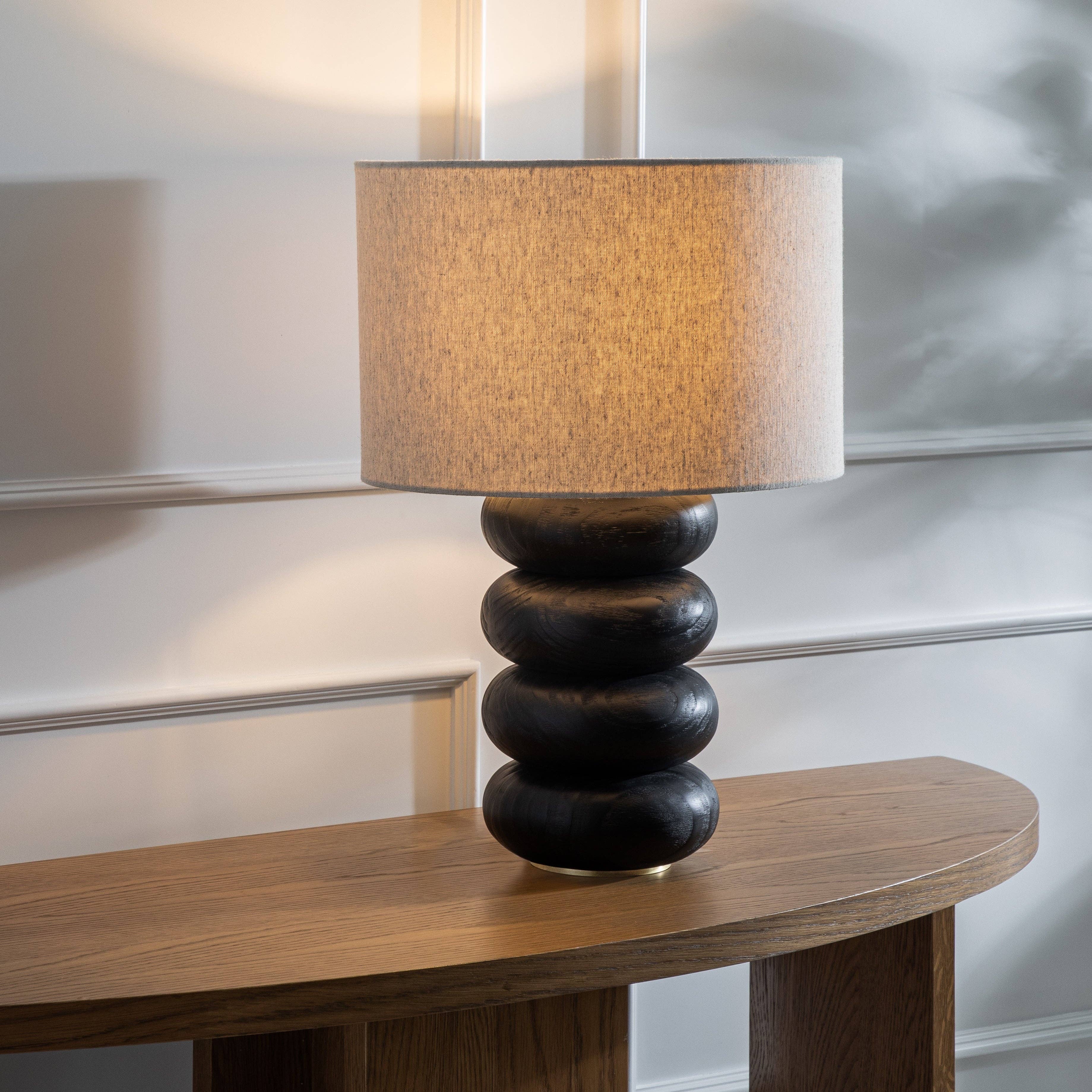 Sandia Oak Wood Table Lamp: Natural / Large
