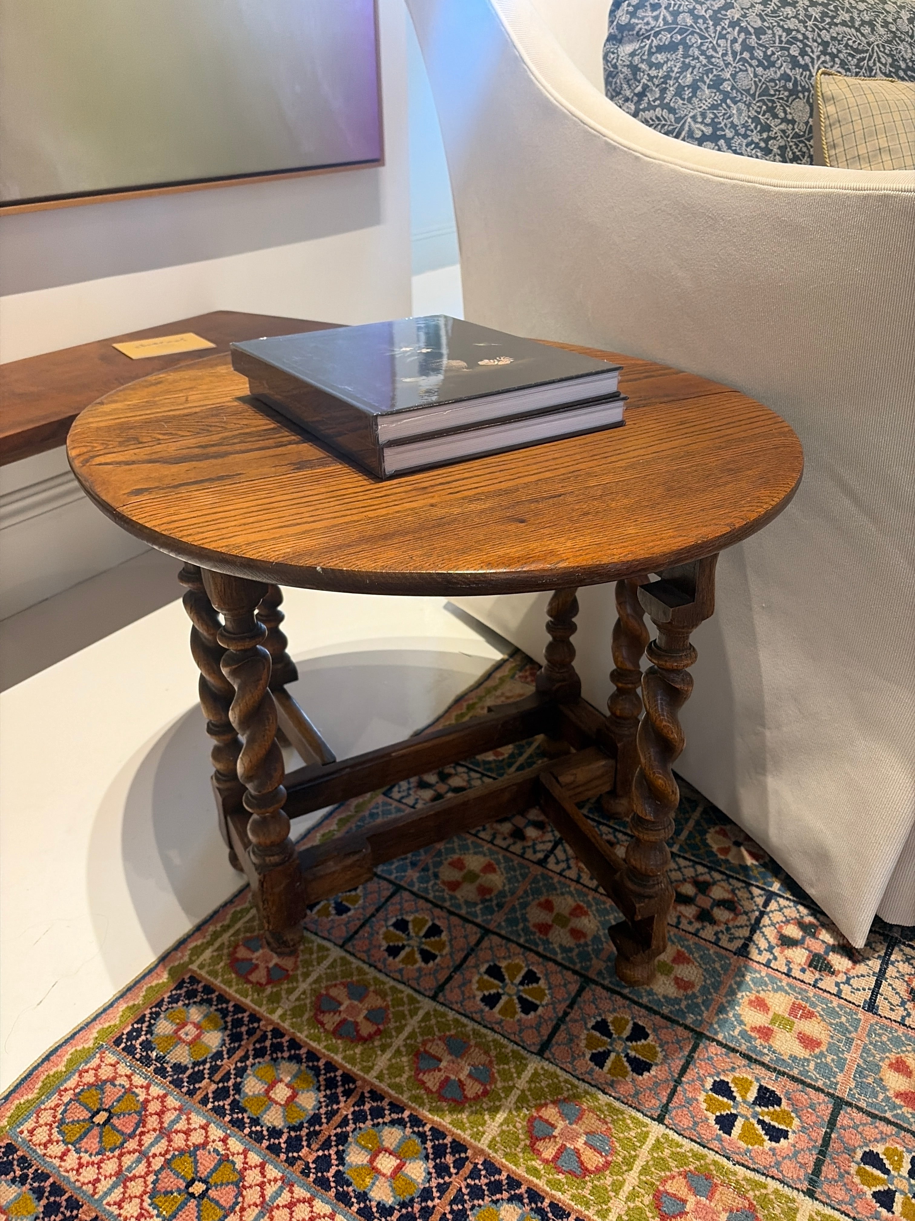 Spanish Turned-Leg Side Table