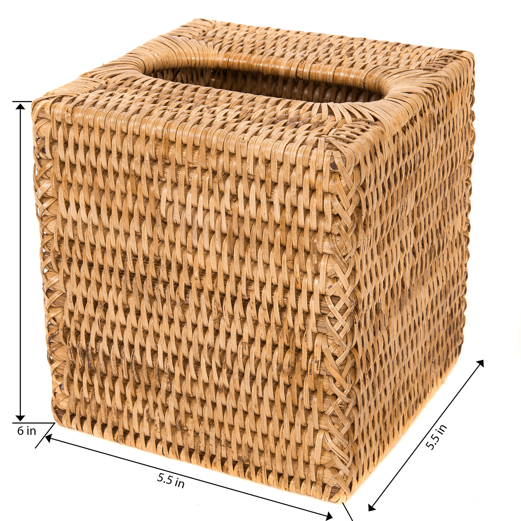 Artifacts Rattan™ Column Tissue Box Cover: Tudor Black