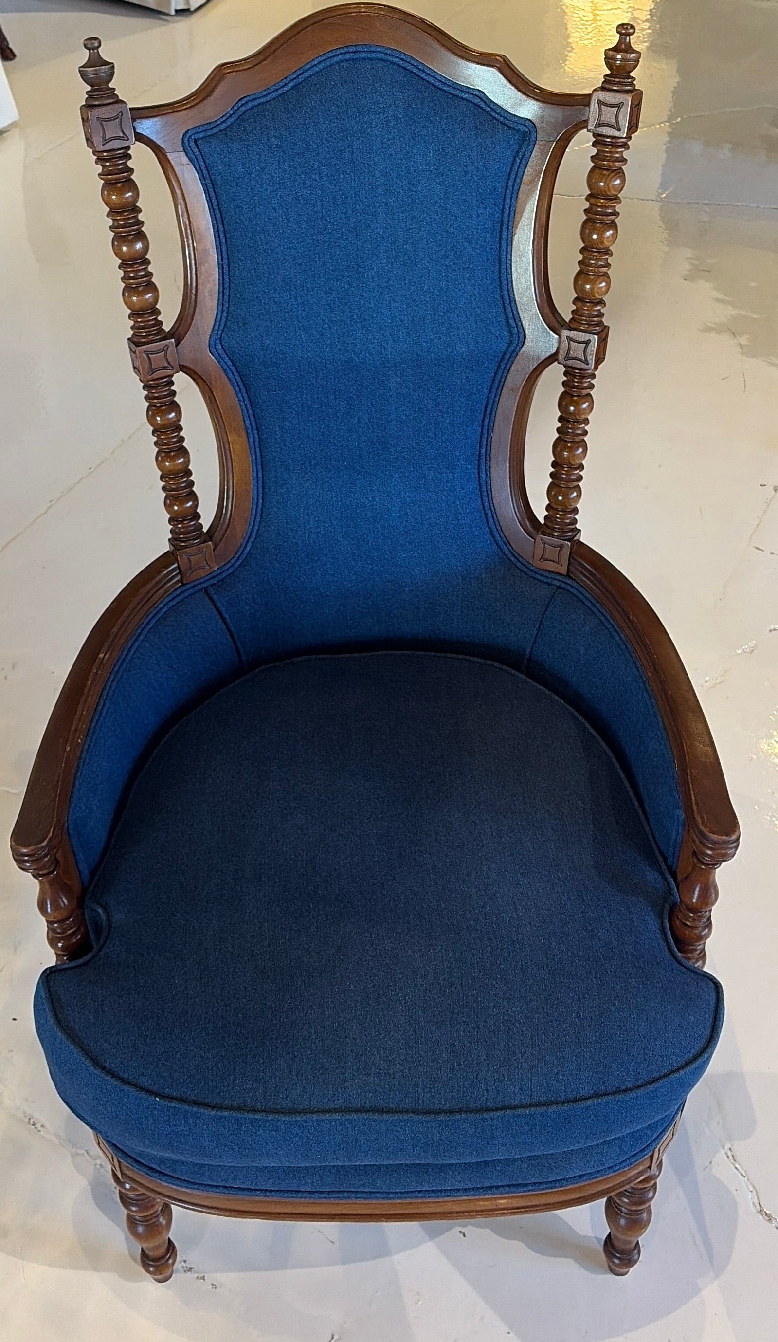 English Spindle Denim Chair