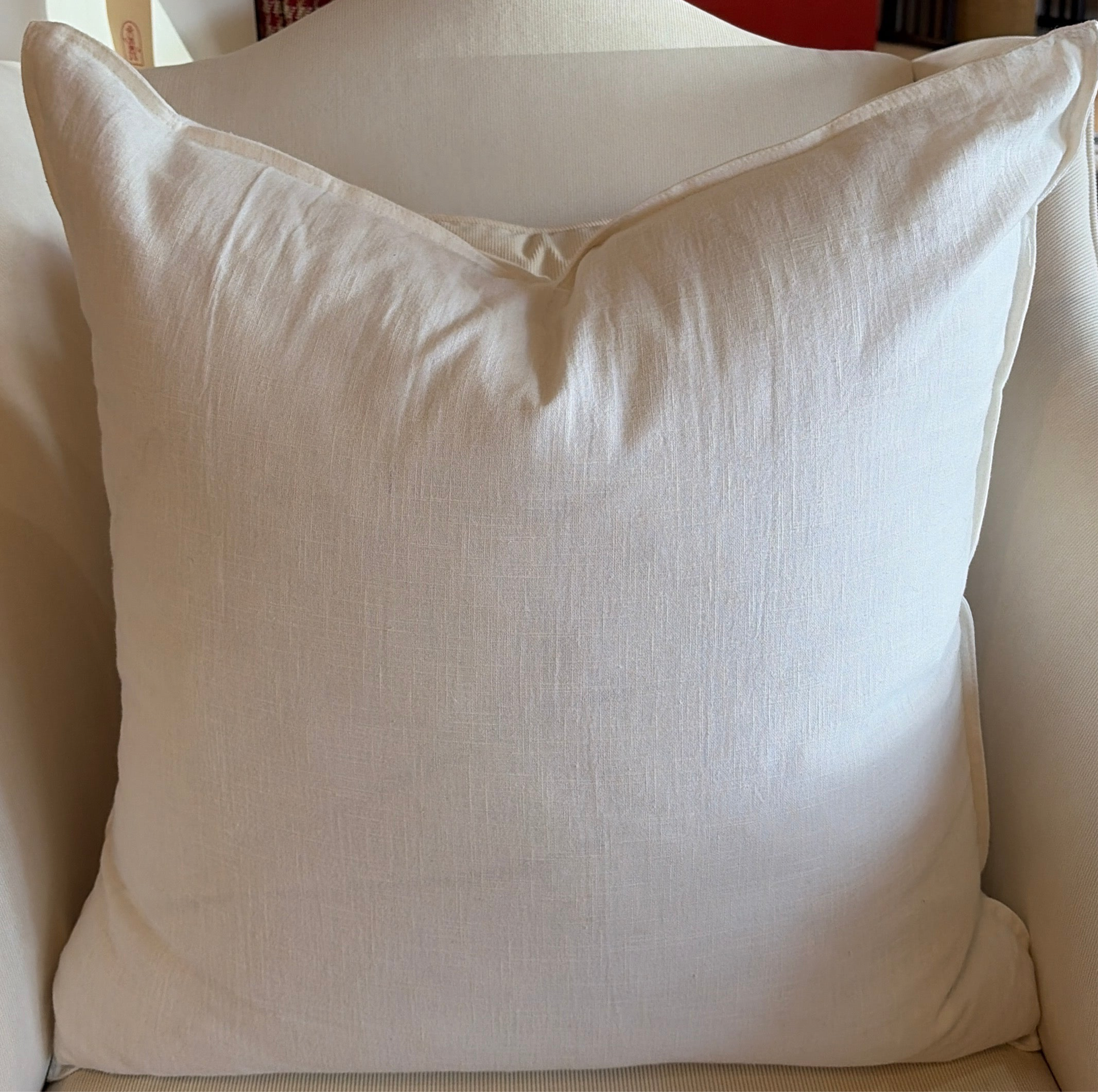 White Linen Square Pillows