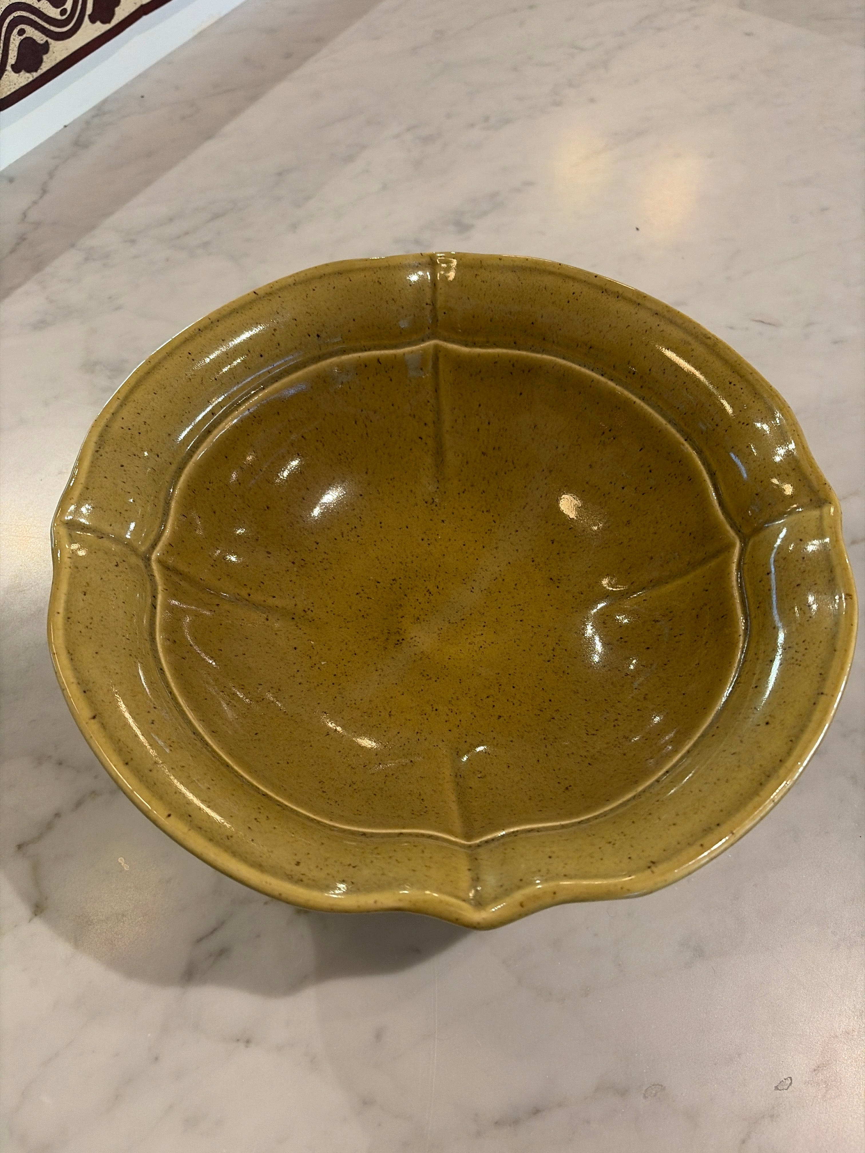 Green Glass Pedestal Bowl