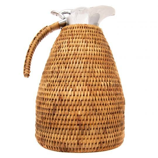 Artifacts Rattan™ 1.5 Liter Stainless Steel Thermos: Honey Brown