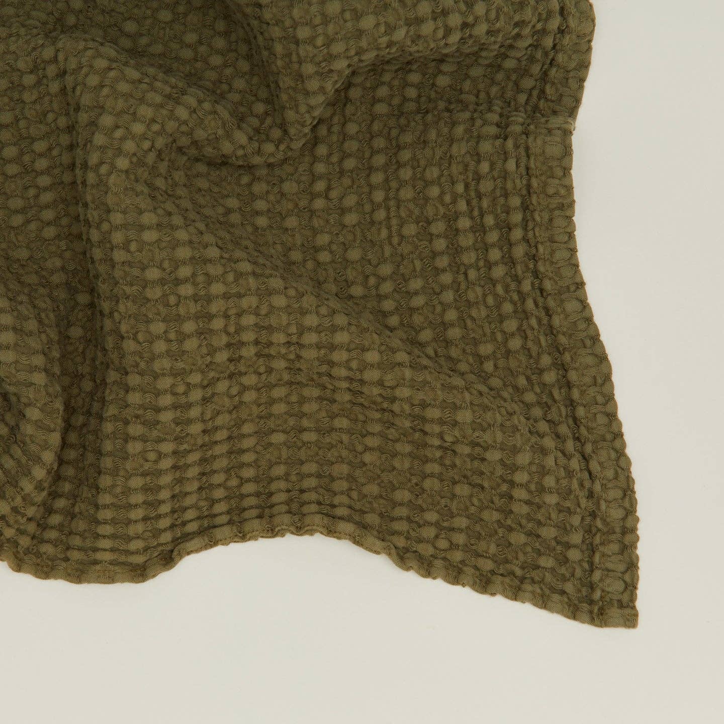 SIMPLE WAFFLE TOWELS - OLIVE: WASHCLOTH